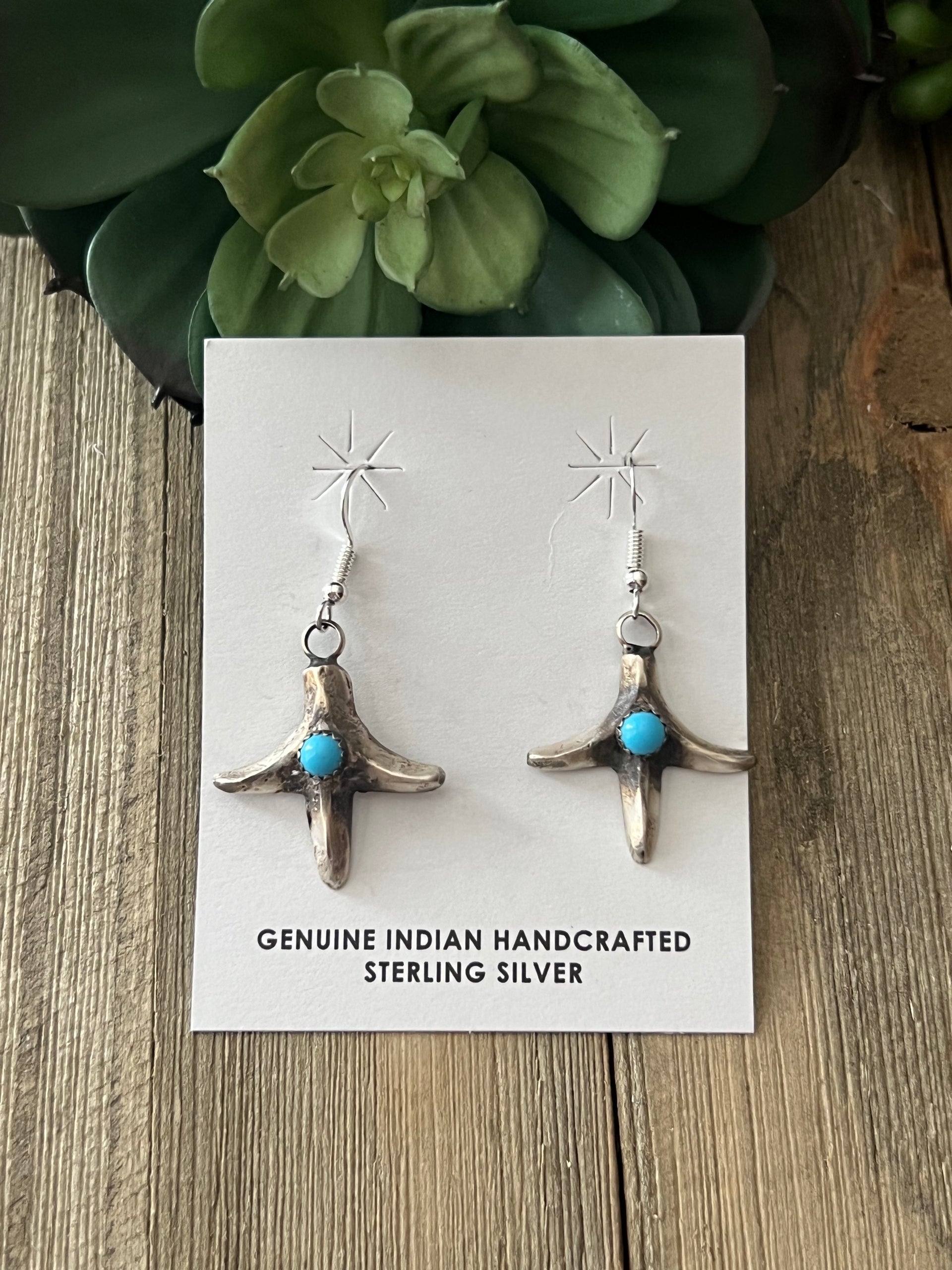 Tony Yazzie Sterling Silver Dangle Earrings