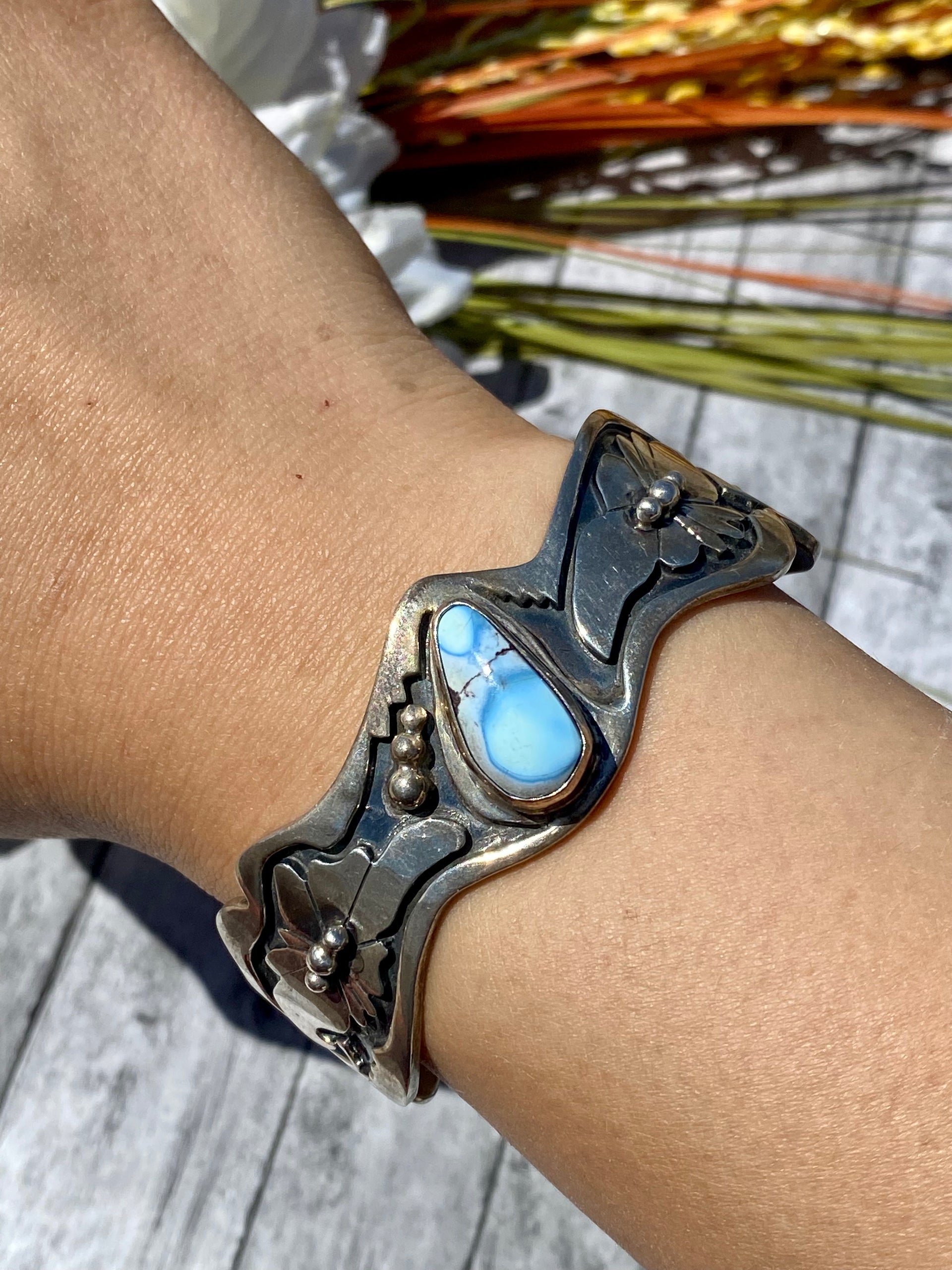 Marco Begay Navajo Made Golden Hill’s Turquoise & Sterling Silver Cuff Bracelet