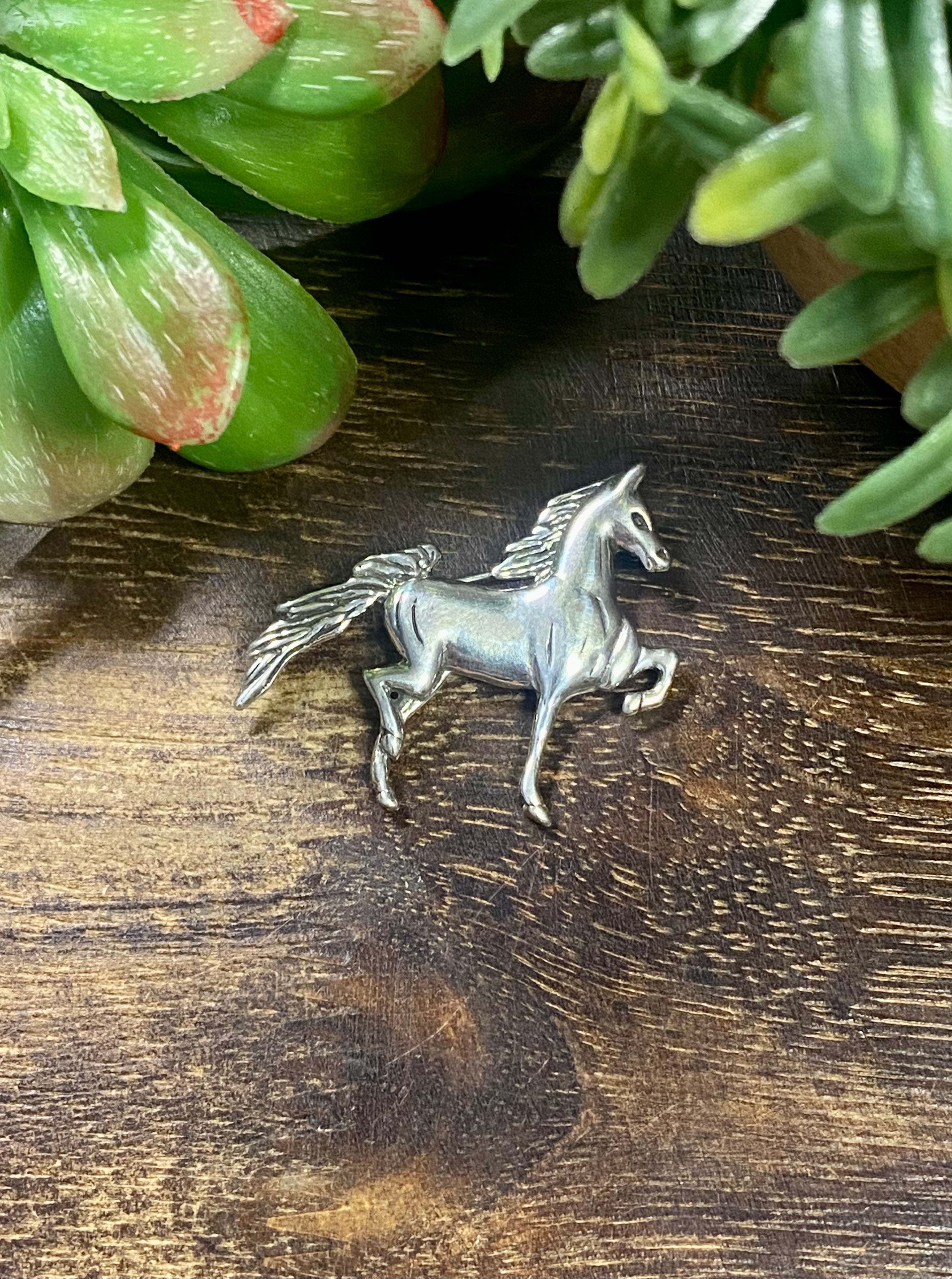 Navajo Made Sterling Silver Horse Pin