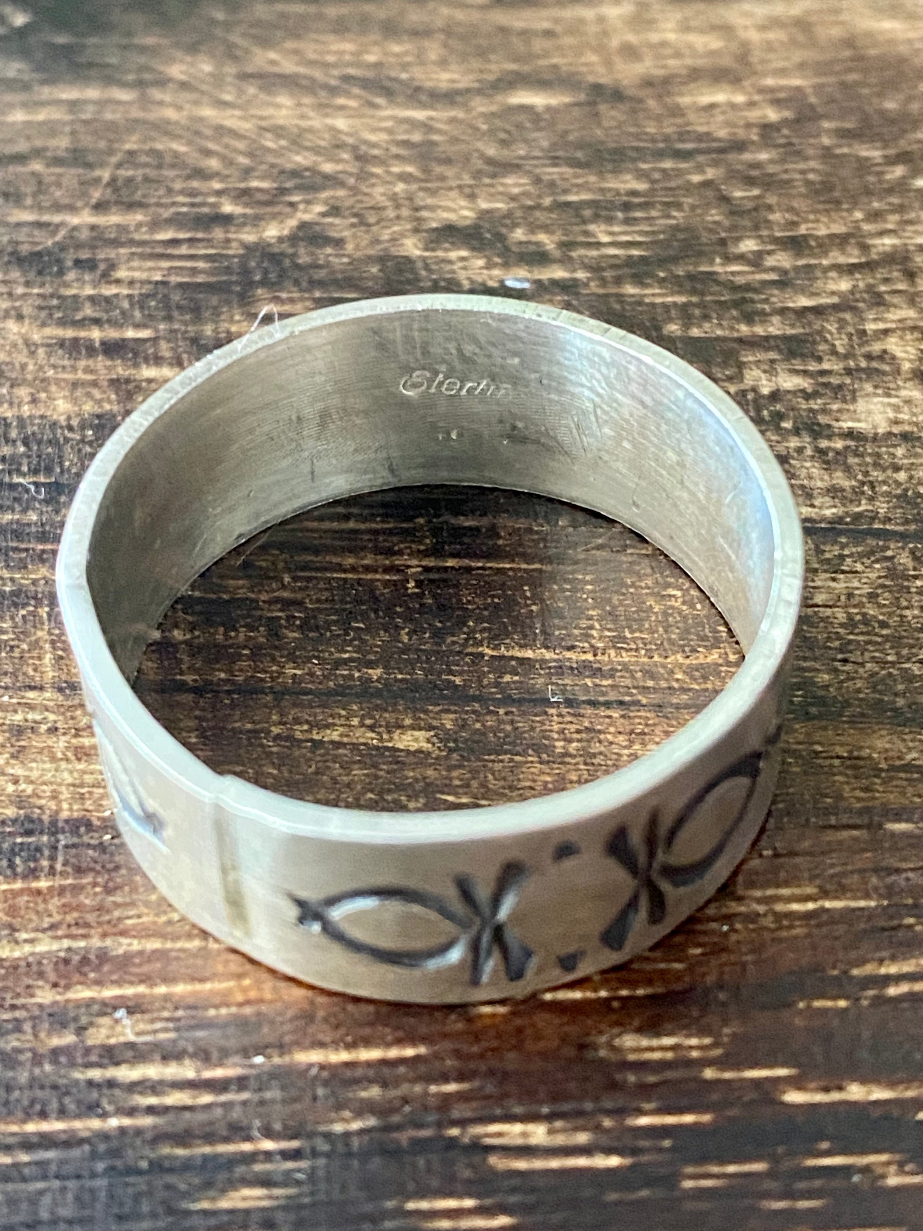 Navajo Made Sterling Silver Band Ring Size 14