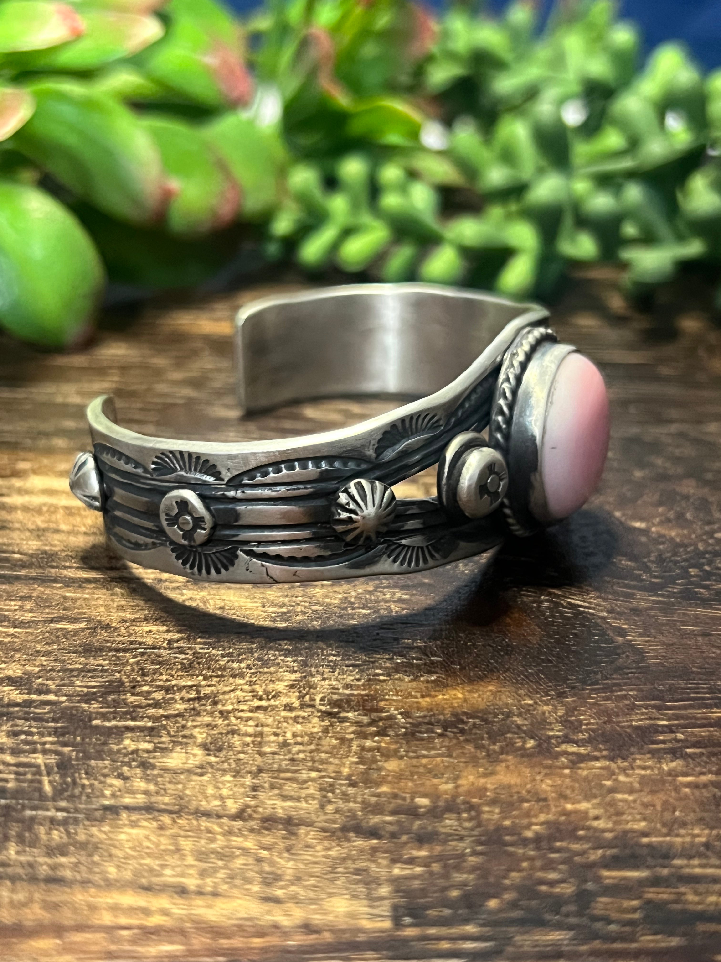 Chimney Butte Pink Conch & Sterling Silver Cuff Bracelet