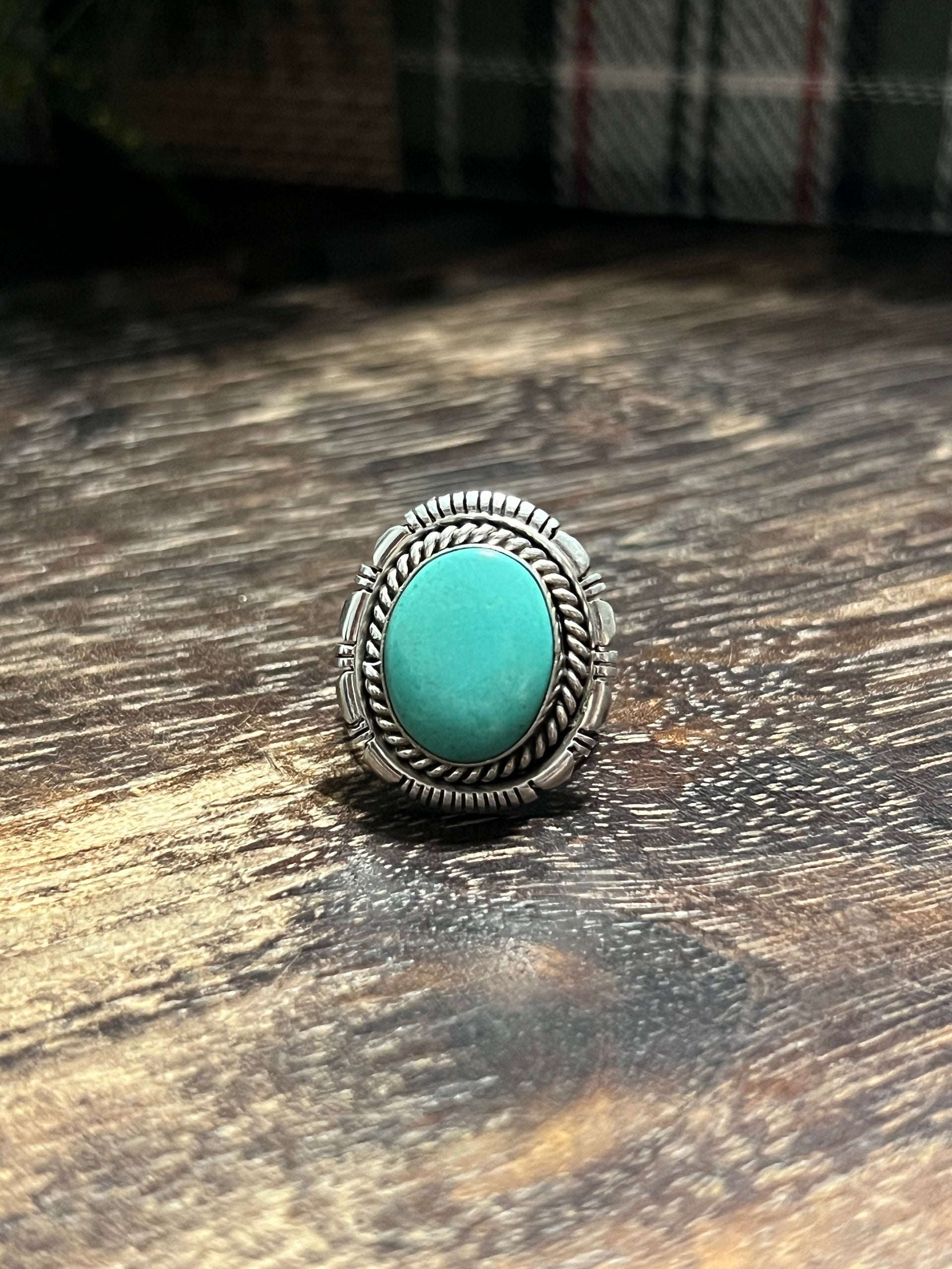 Scott Skeets Kingman Turquoise & Sterling Silver Ring Size 6.