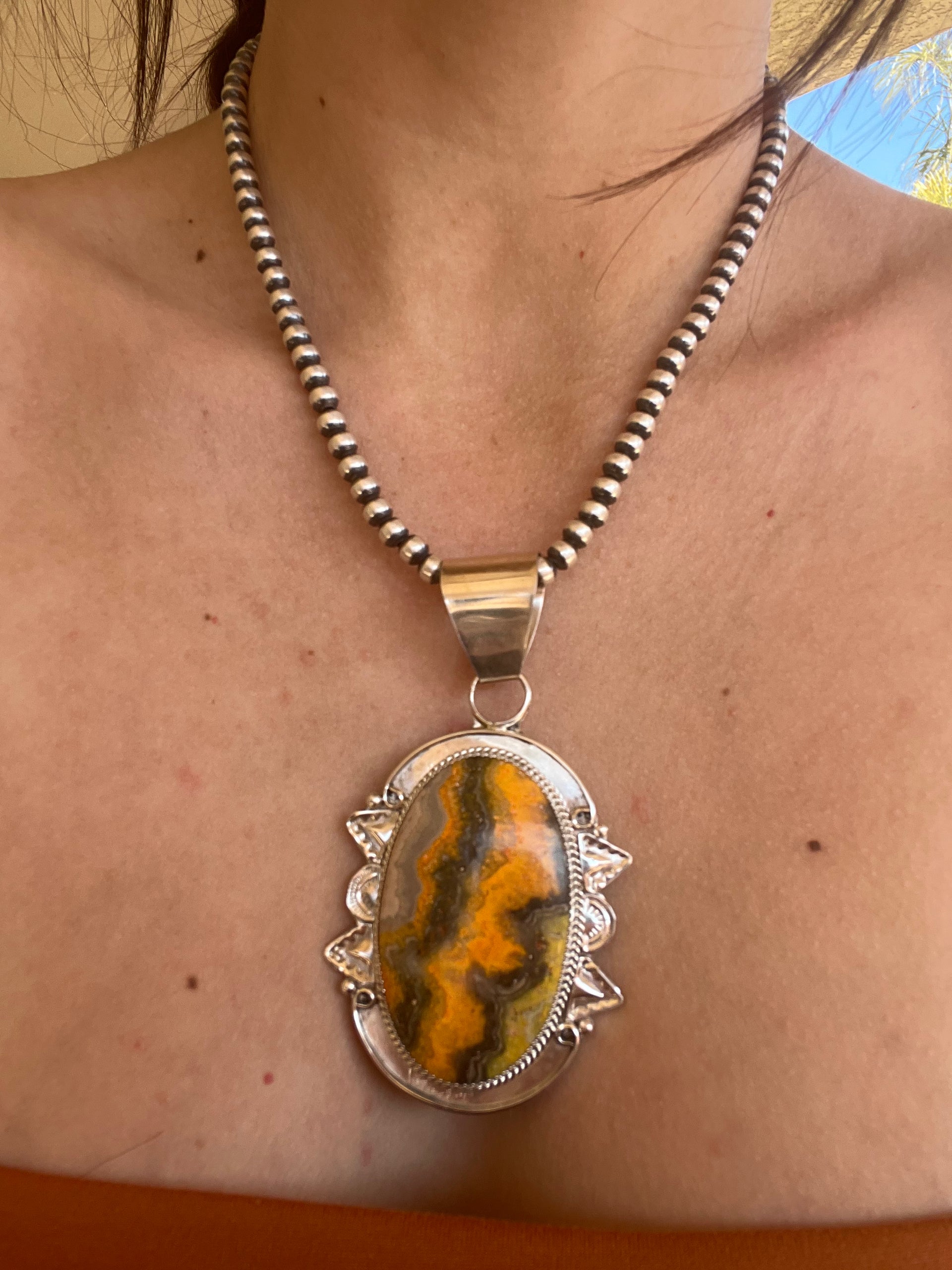 Reda Galvan Bb Agate & Sterling Silver Pendant