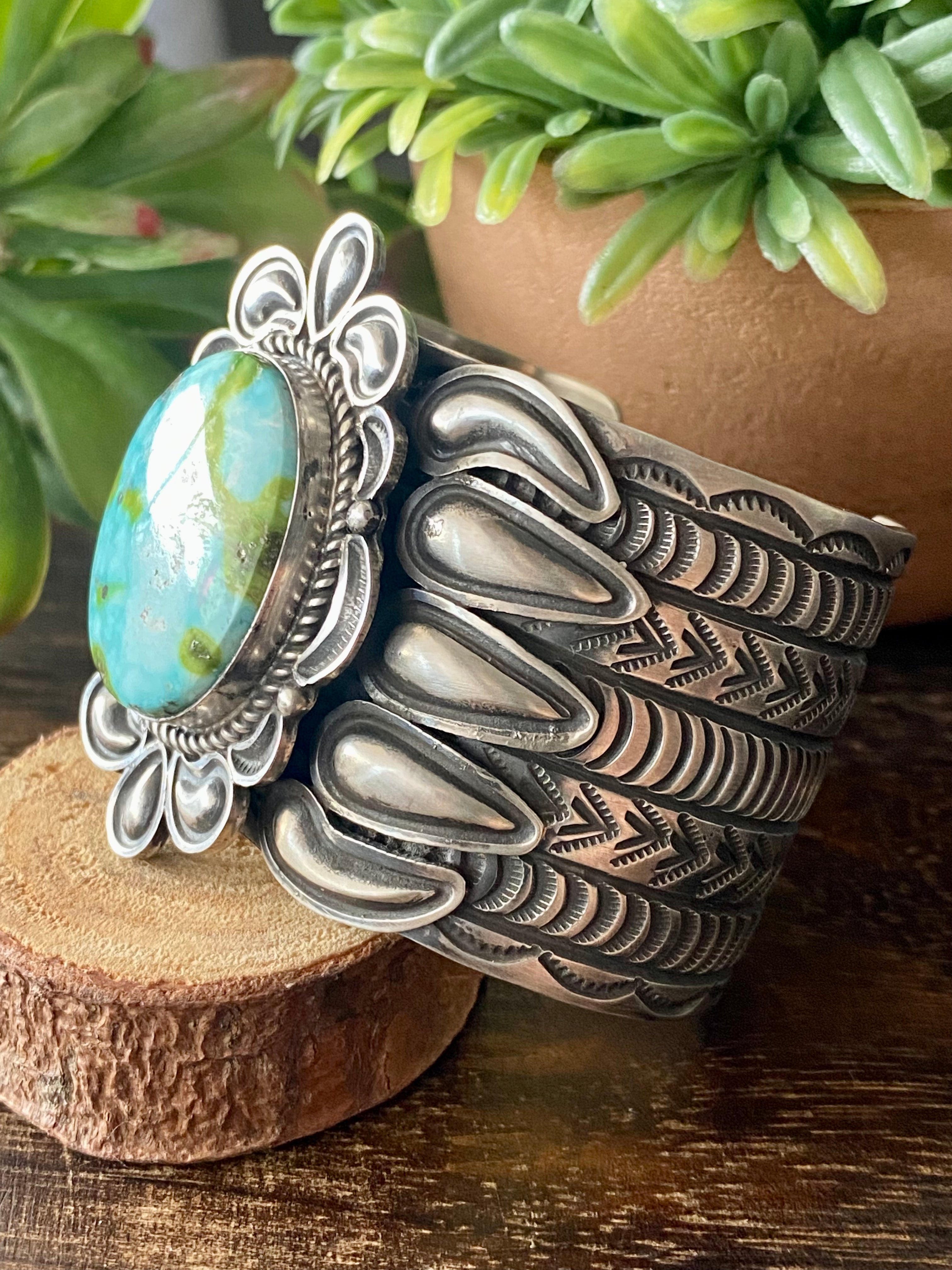 Alex Sanchez Sonoran Mountain Turquoise & Sterling Silver Cuff Bracelet