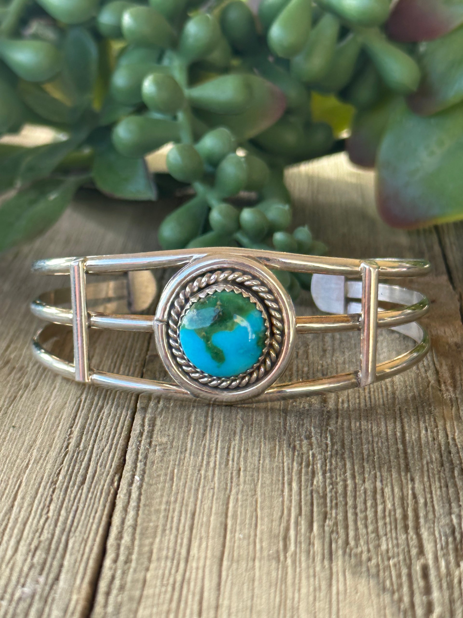 Navajo Made Sonoran Gold & Sterling Silver Cuff Bracelet