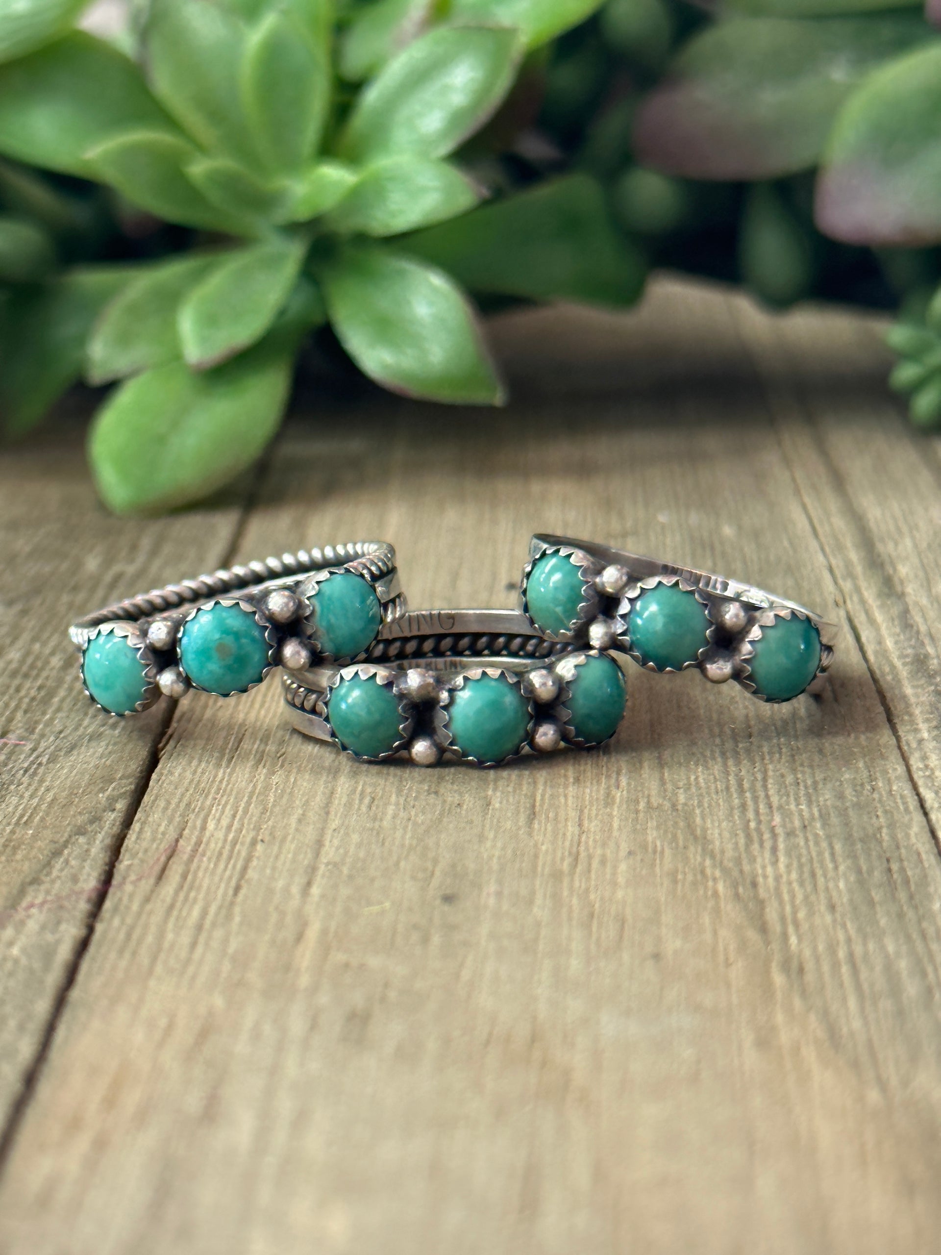 Navajo Made Kingman Turquoise & Sterling Silver Ring