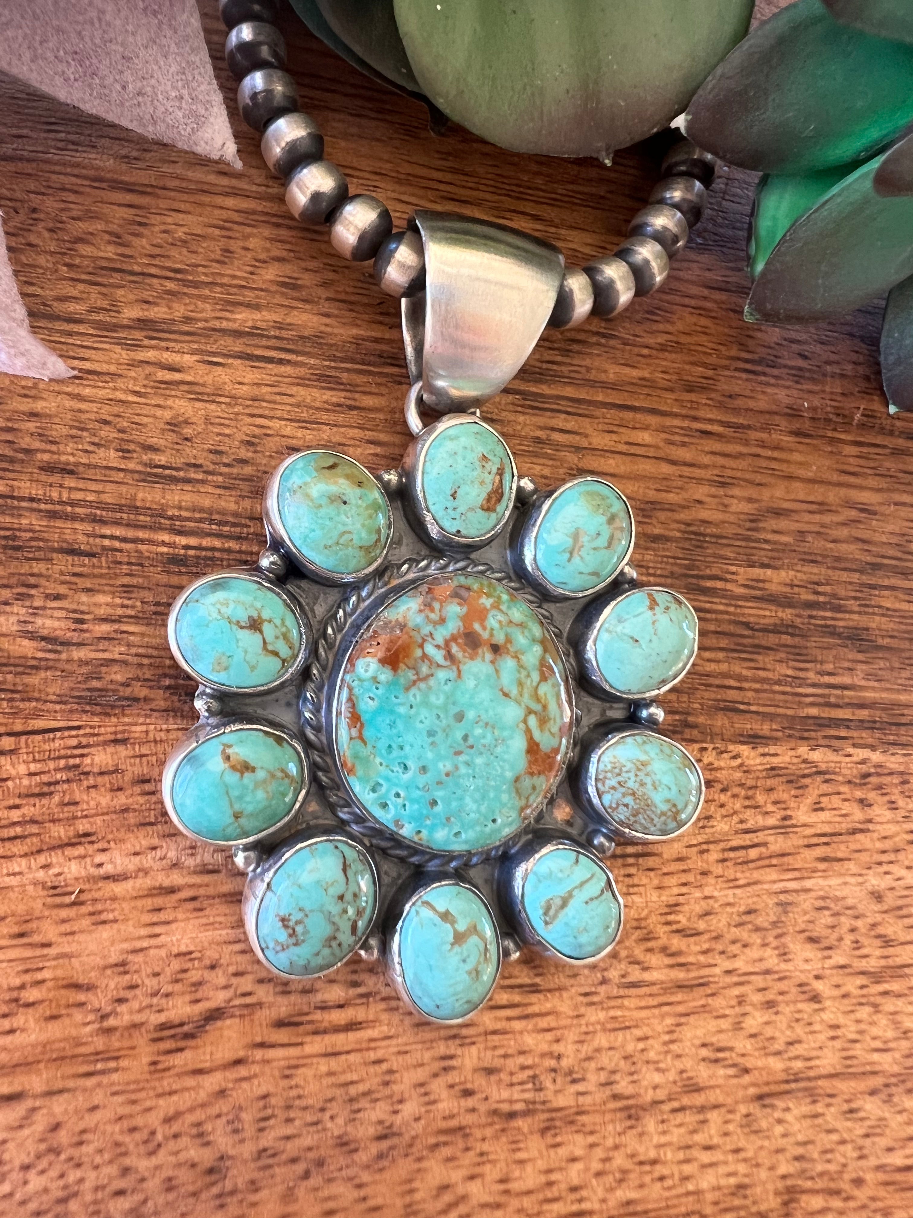 Larry Kaye Royston Turquoise & Sterling Silver Pendant