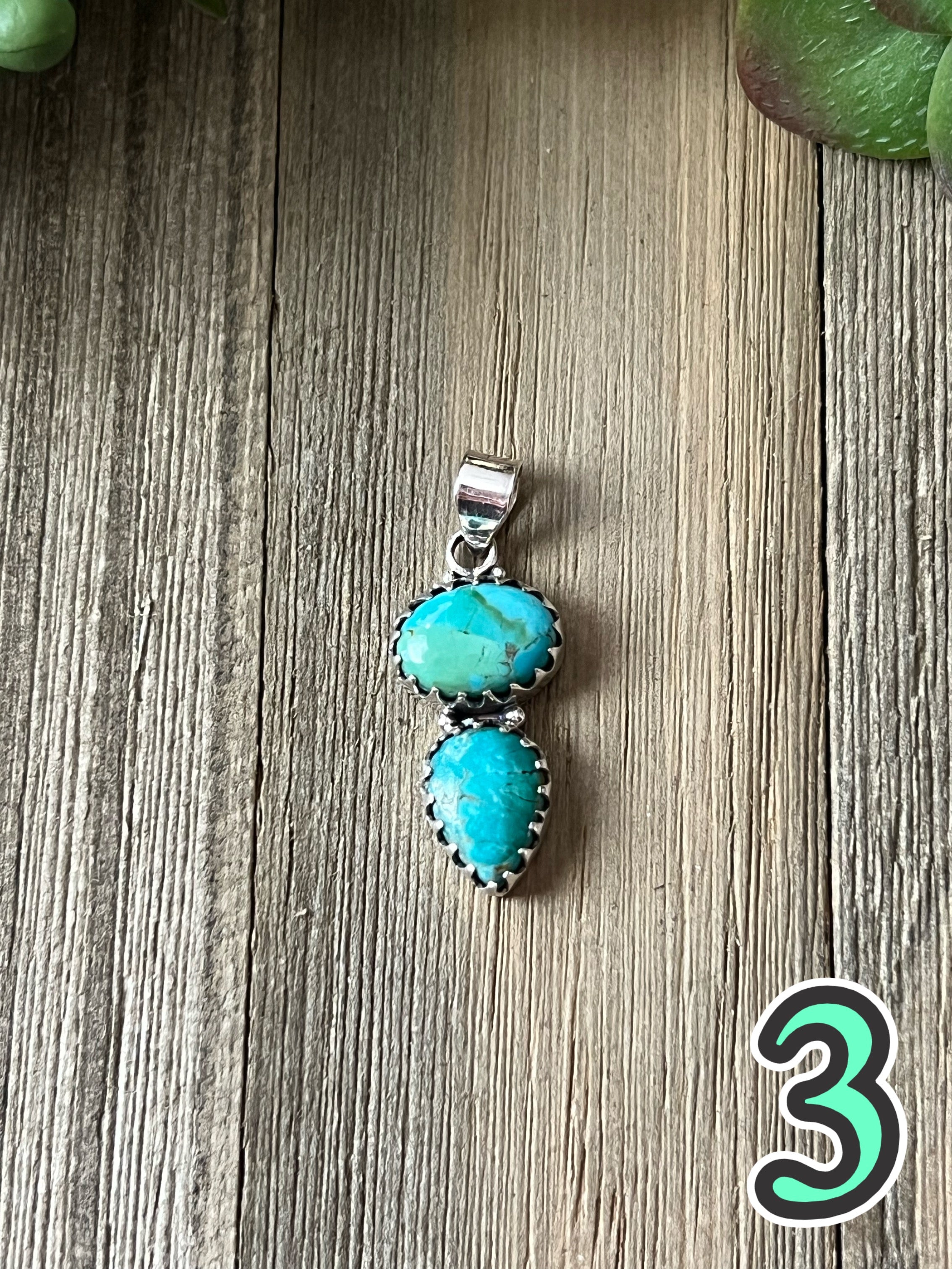 Southwest Made Turquoise & Sterling Silver Pendant