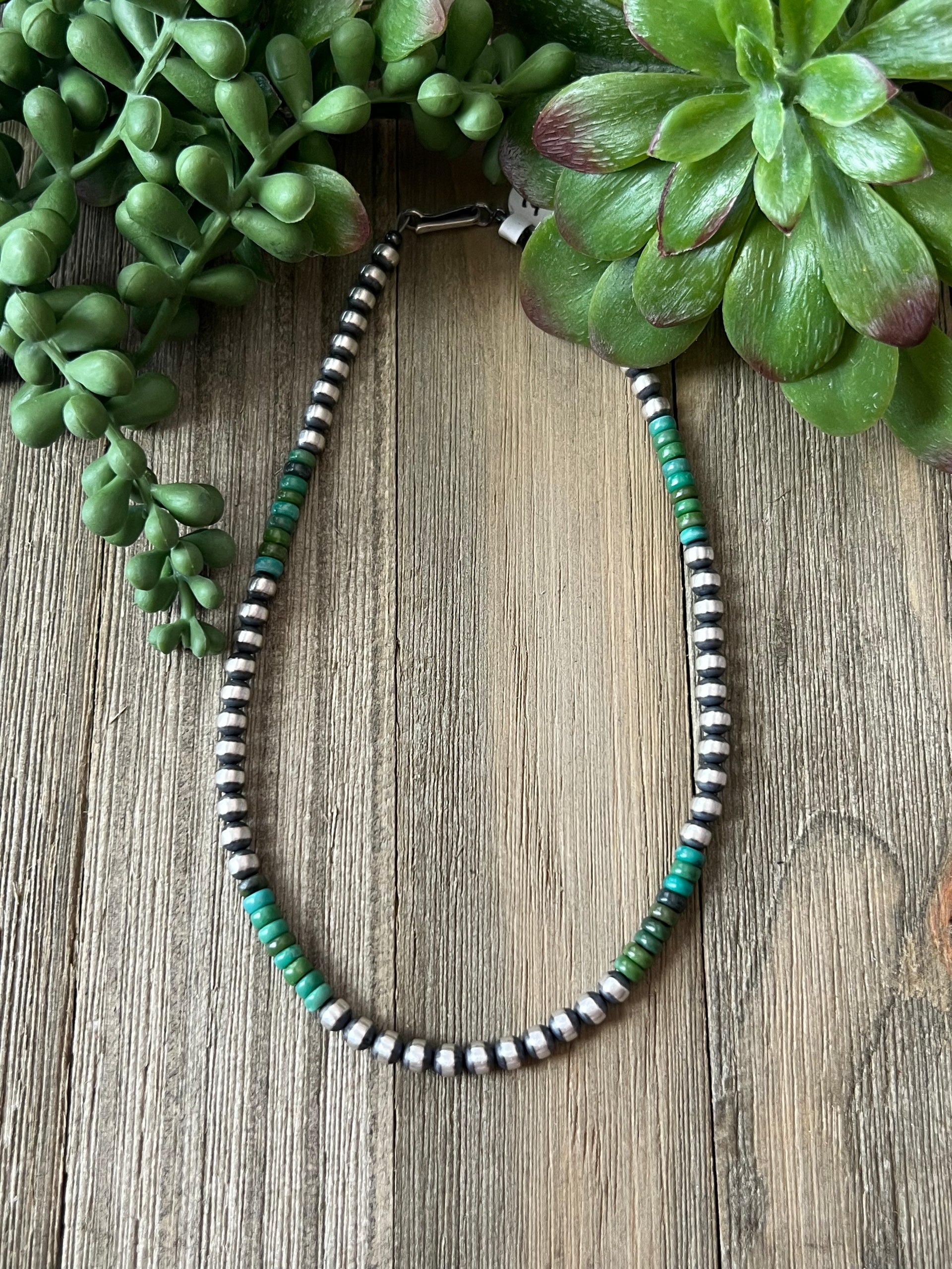 Navajo Strung Sonoran Gold & Sterling Silver 5 MM Pearl Necklace