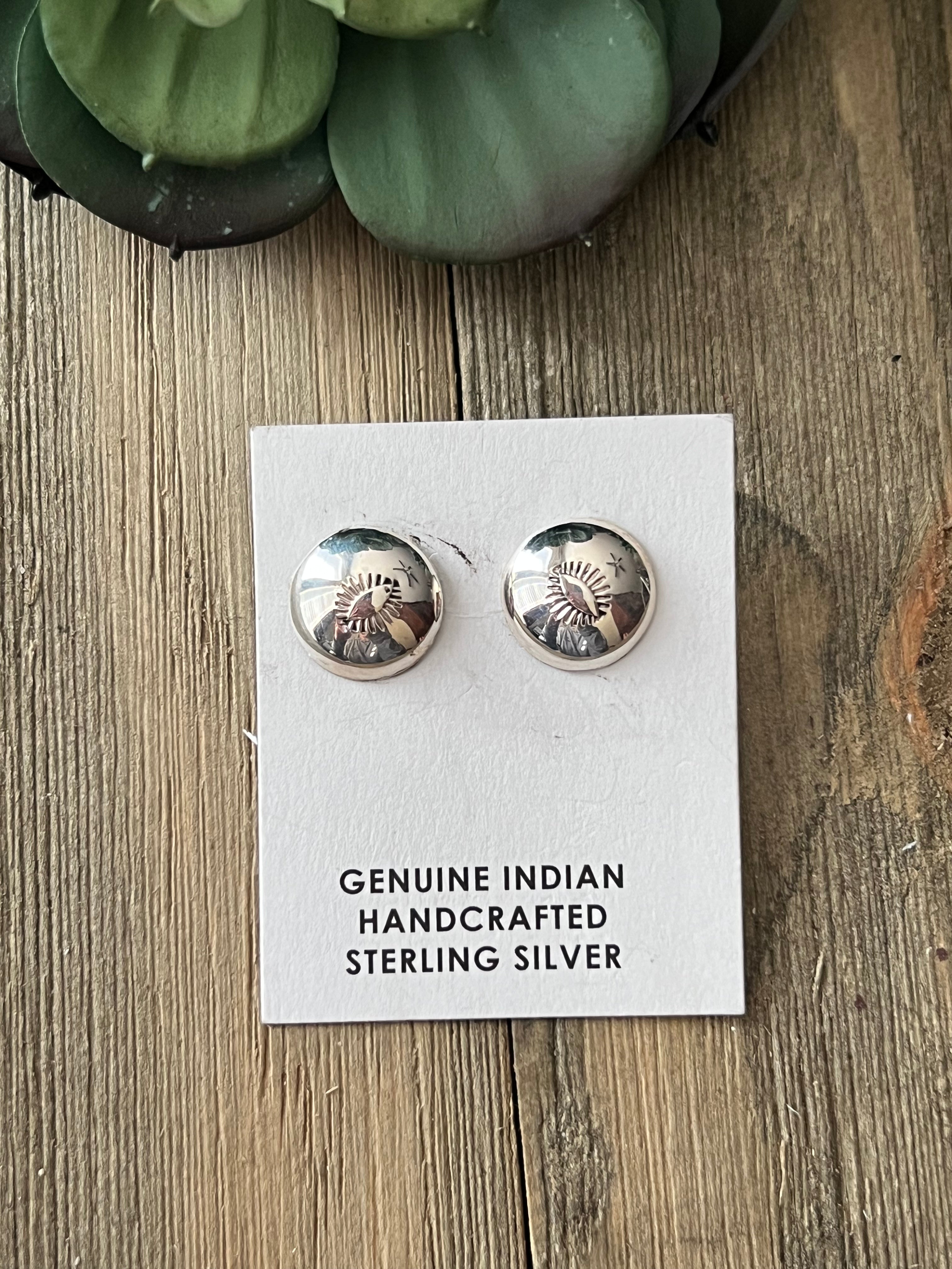 Navajo Made Sterling Silver Post Earrings