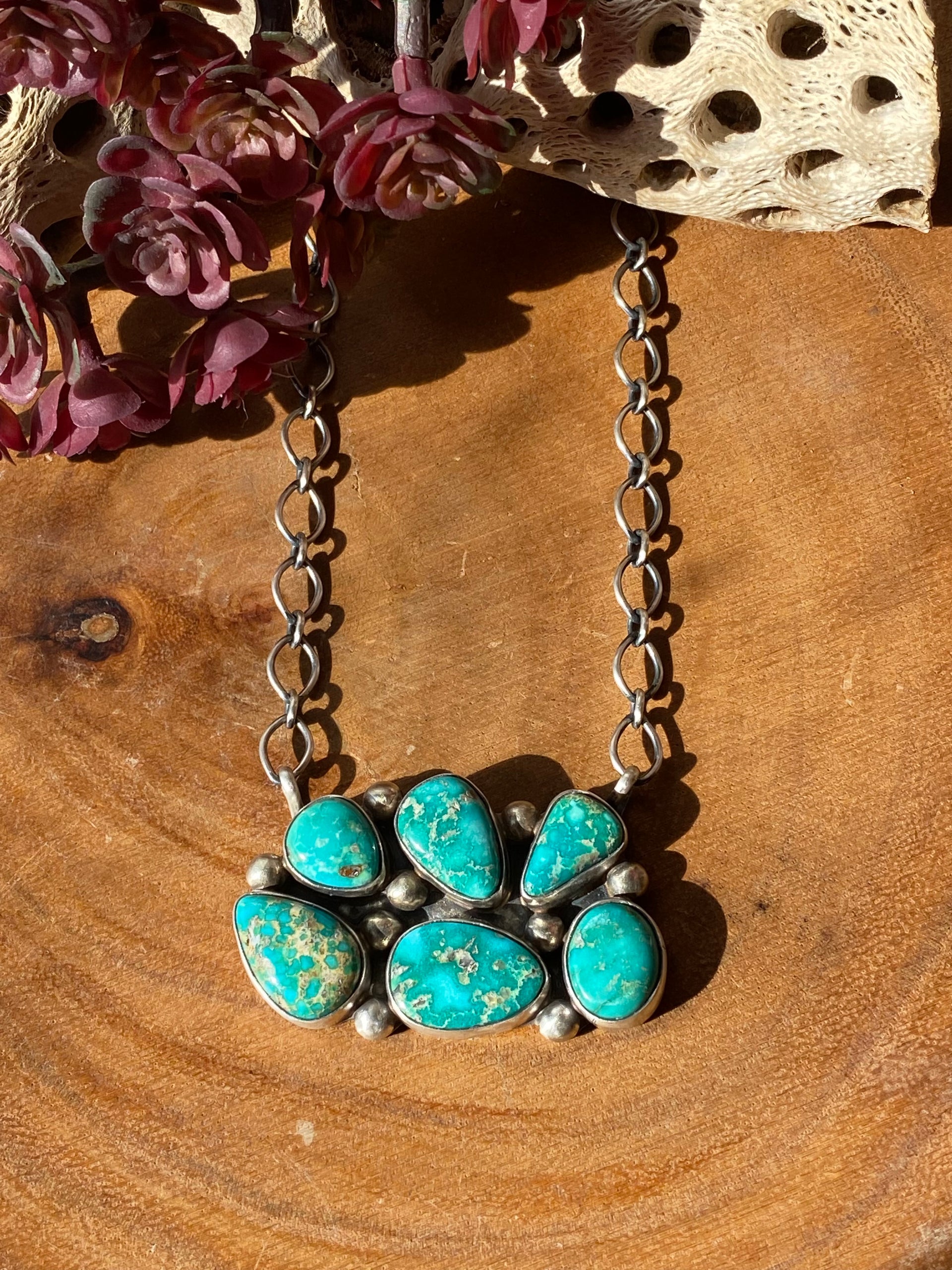 Kathleen Chavez Sonoran Mountain Turquoise & Sterling Silver Bar Necklace