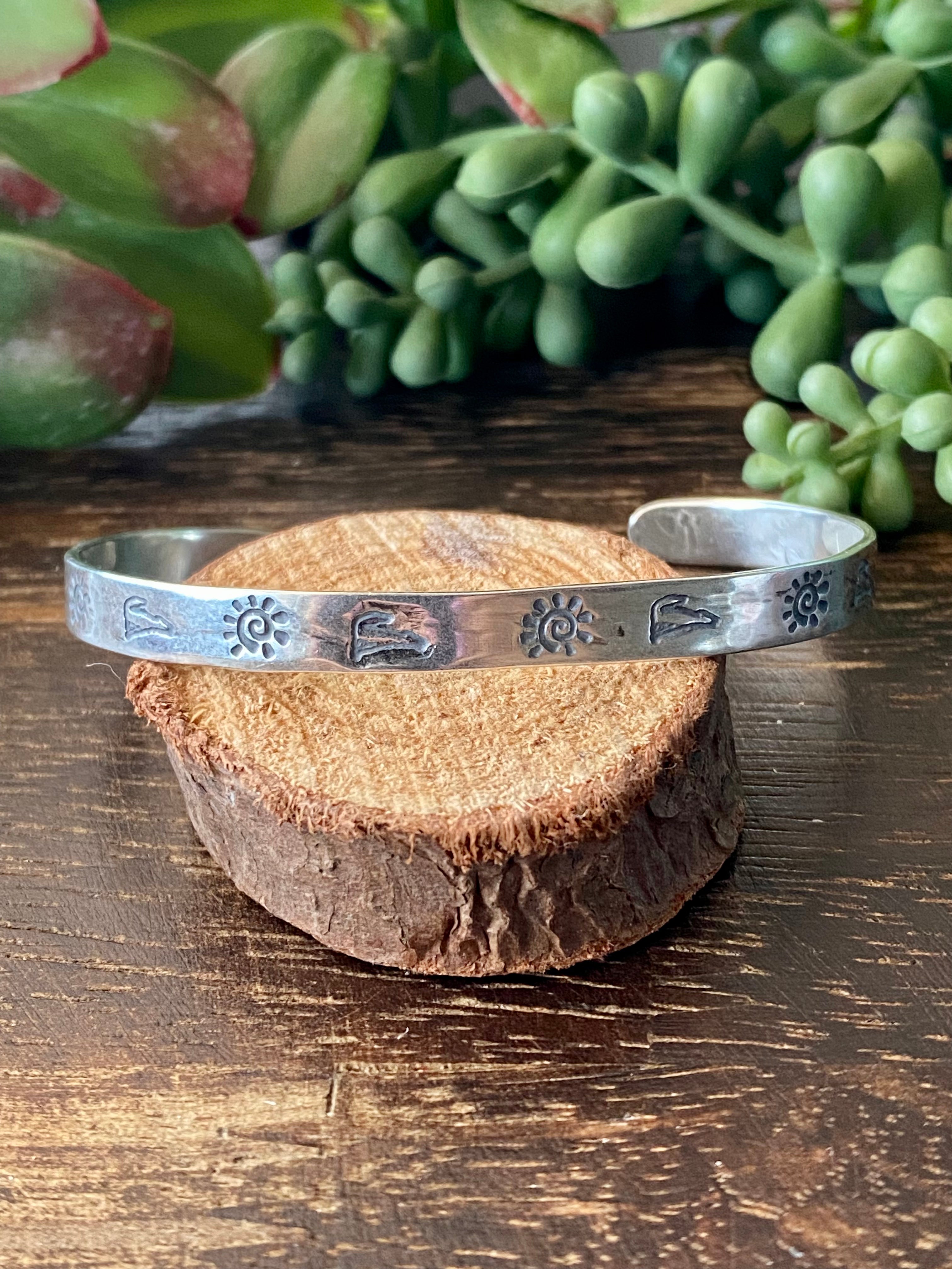 Navajo Made Sterling Silver Stacking Cuff Bracelet