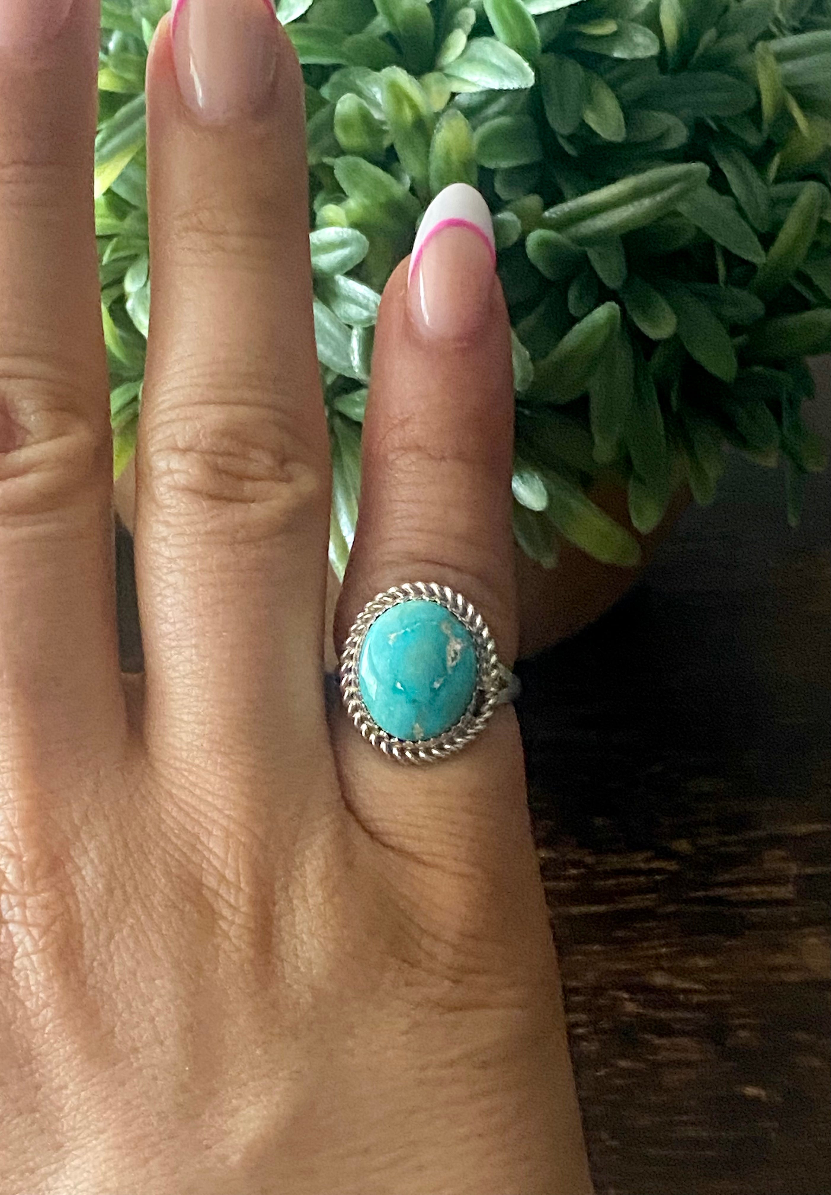 Reda Galvan South Hill Turquoise & Sterling Silver Ring Size 6