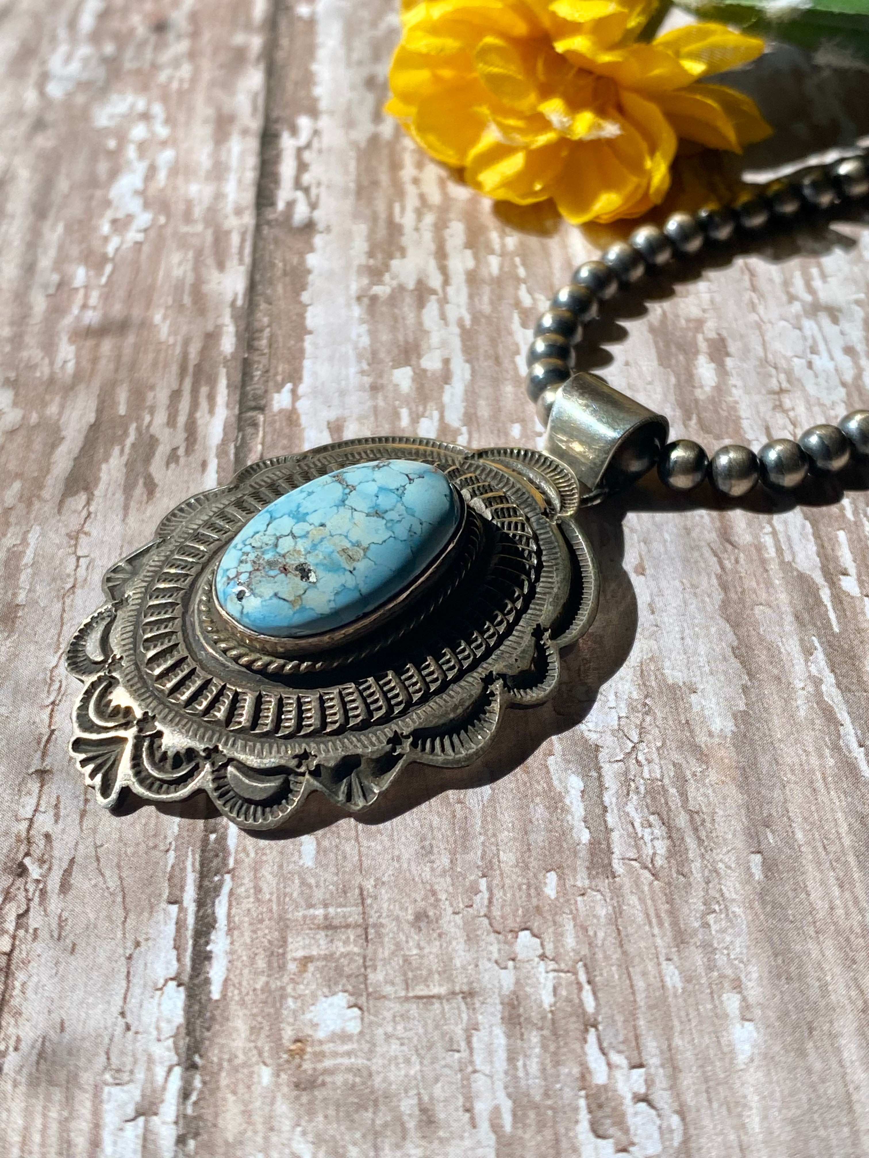 Leonard Maloney Golden Hill’s Turquoise & Sterling Silver Pendant