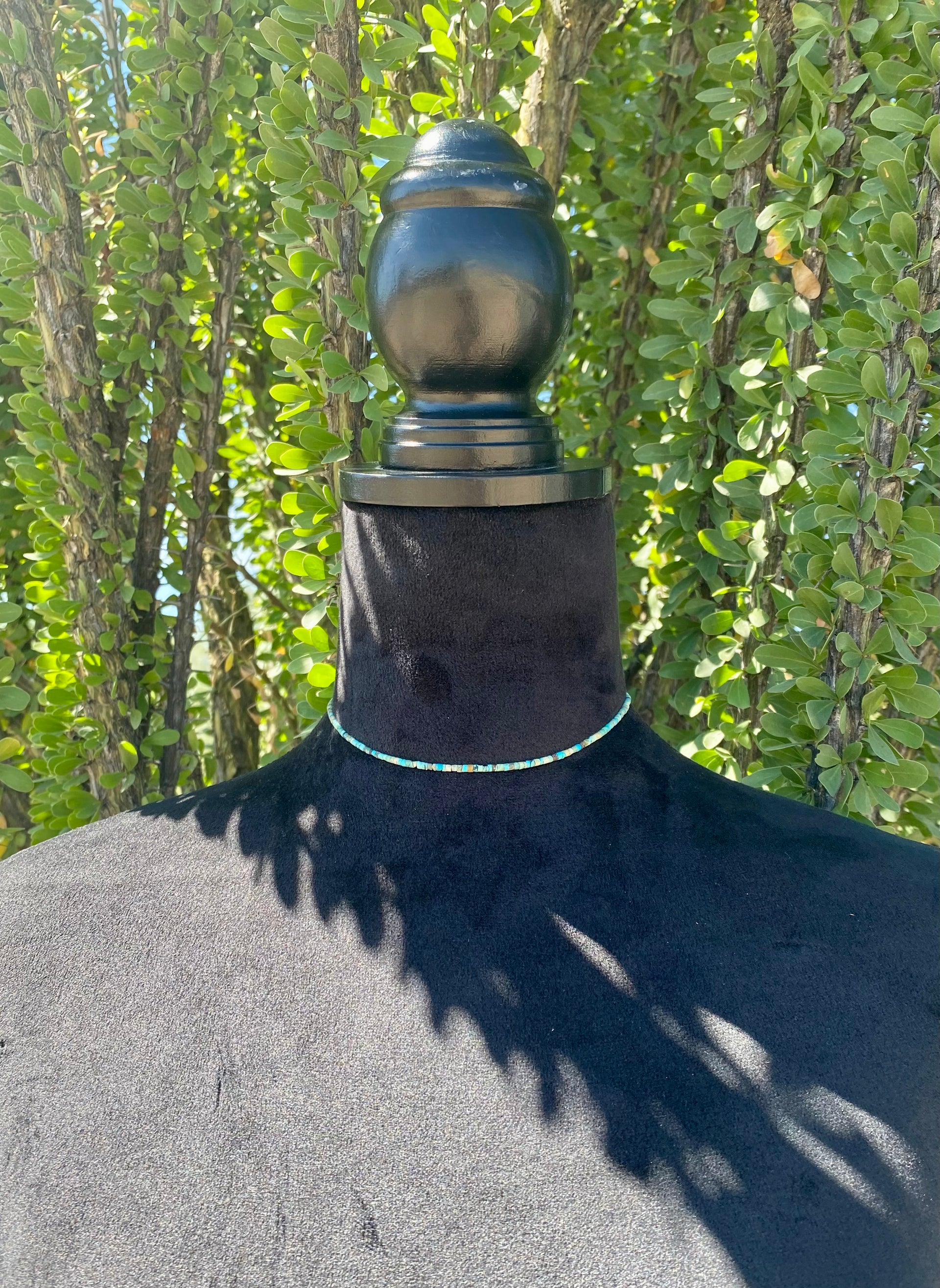 Navajo Made Turquoise & Sterling Silver Heishi Necklaces