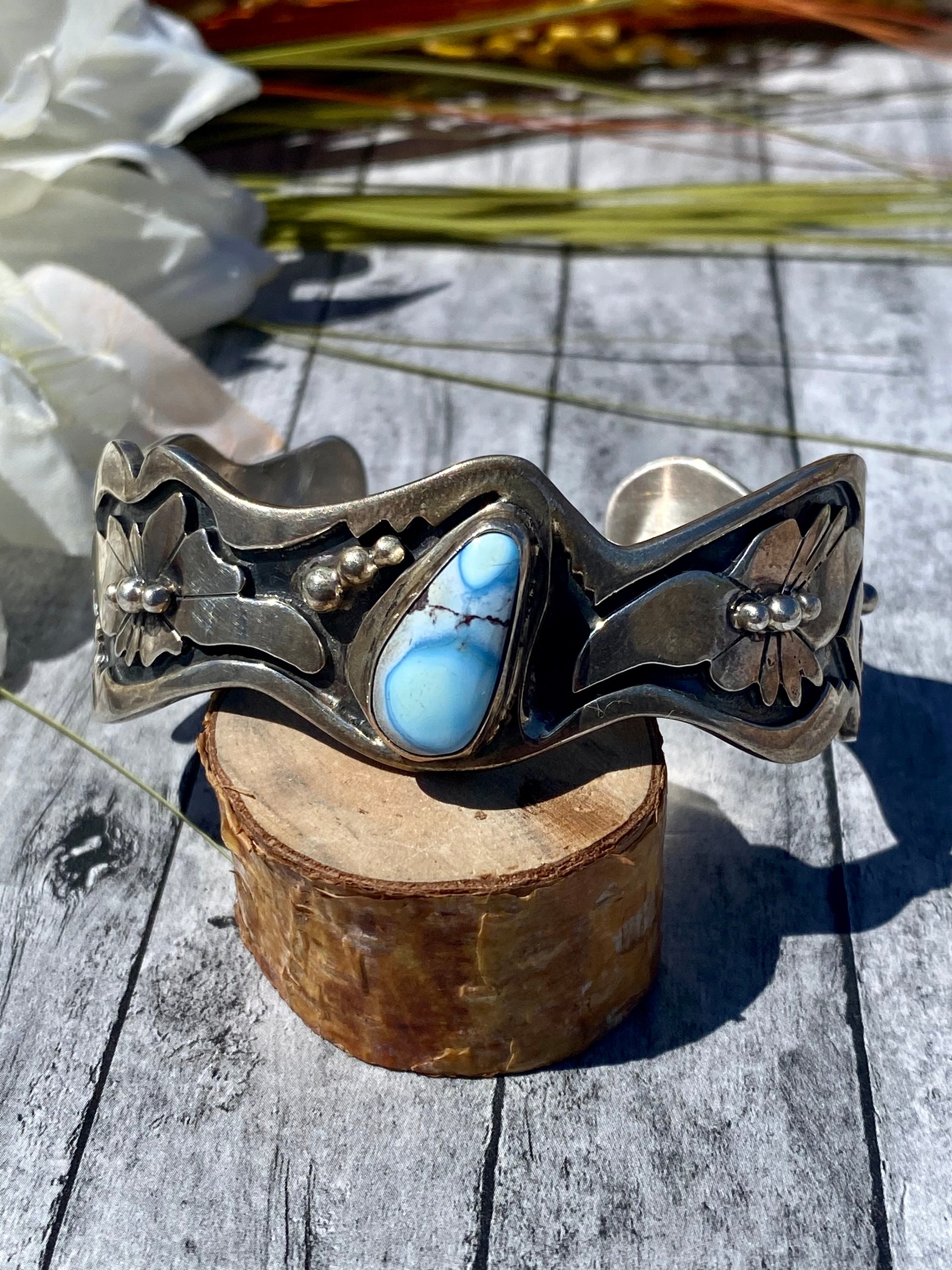 Marco Begay Navajo Made Golden Hill’s Turquoise & Sterling Silver Cuff Bracelet