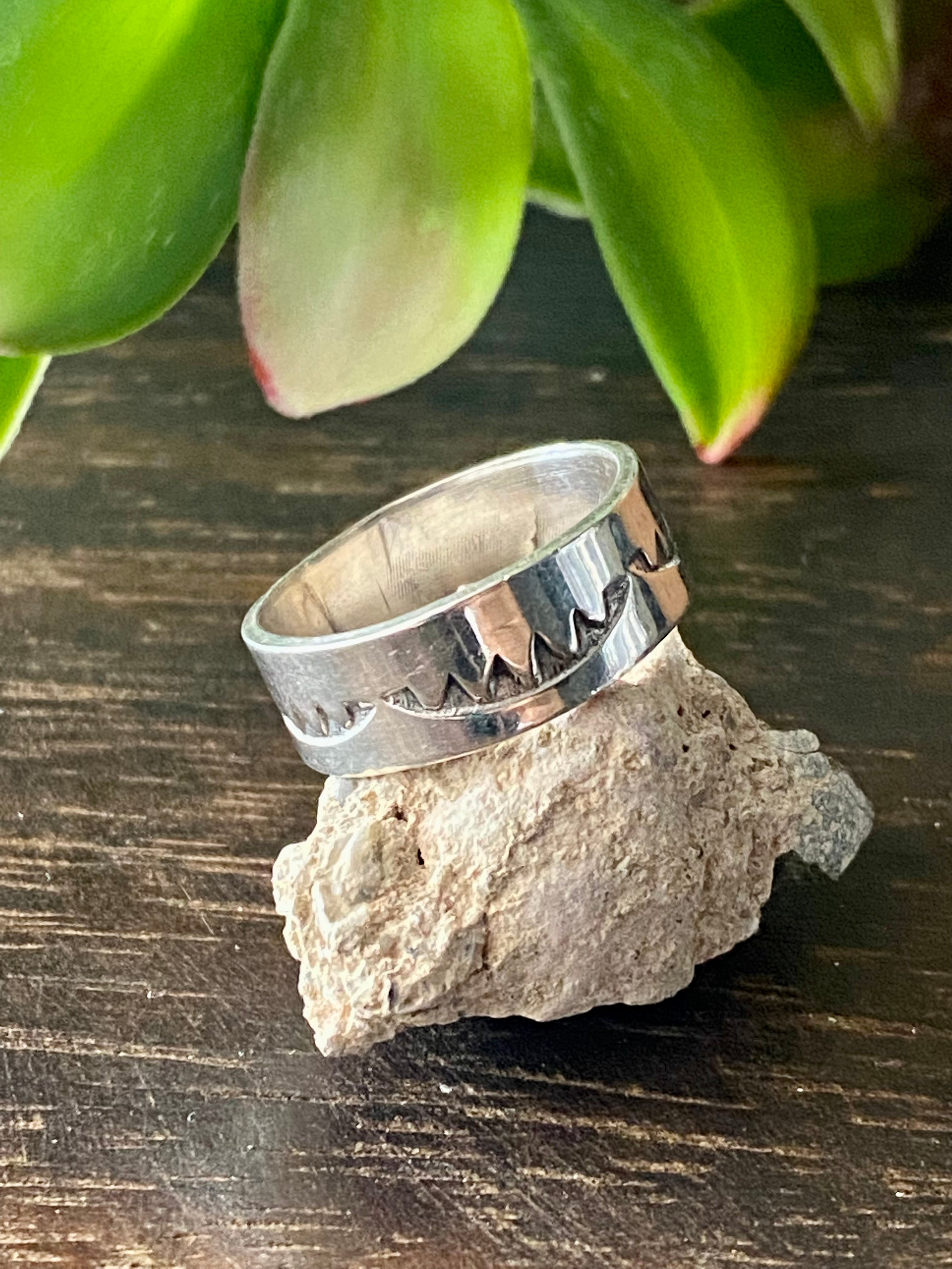 Navajo Made Sterling Silver Band Ring Size 6.75