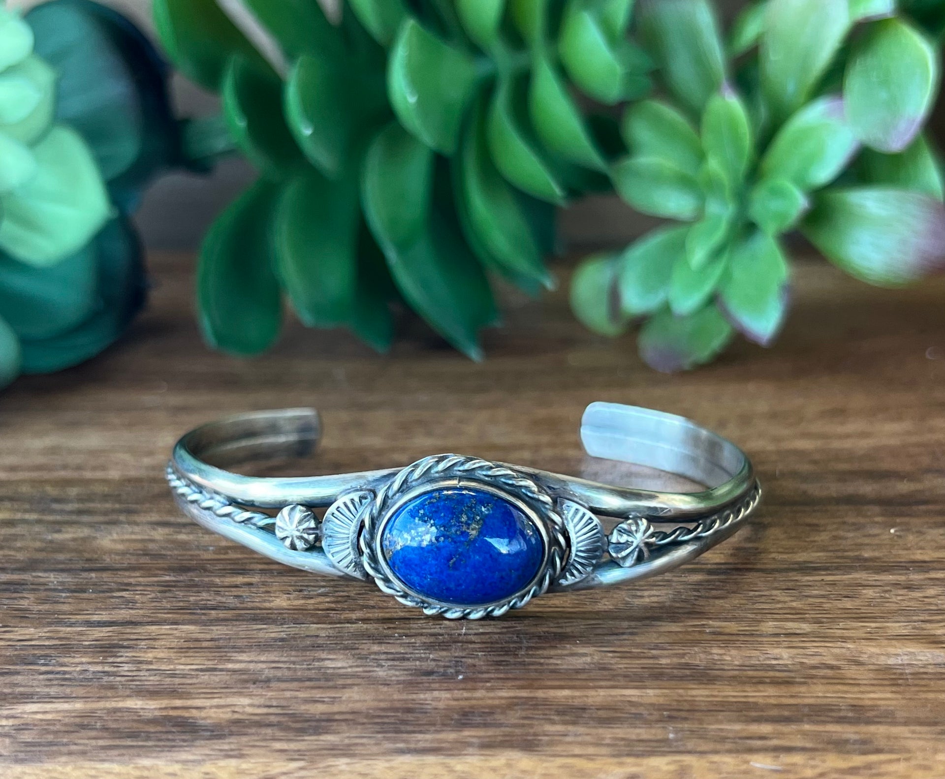 Betta Lee Lapis & Sterling Silver Cuff Bracelet