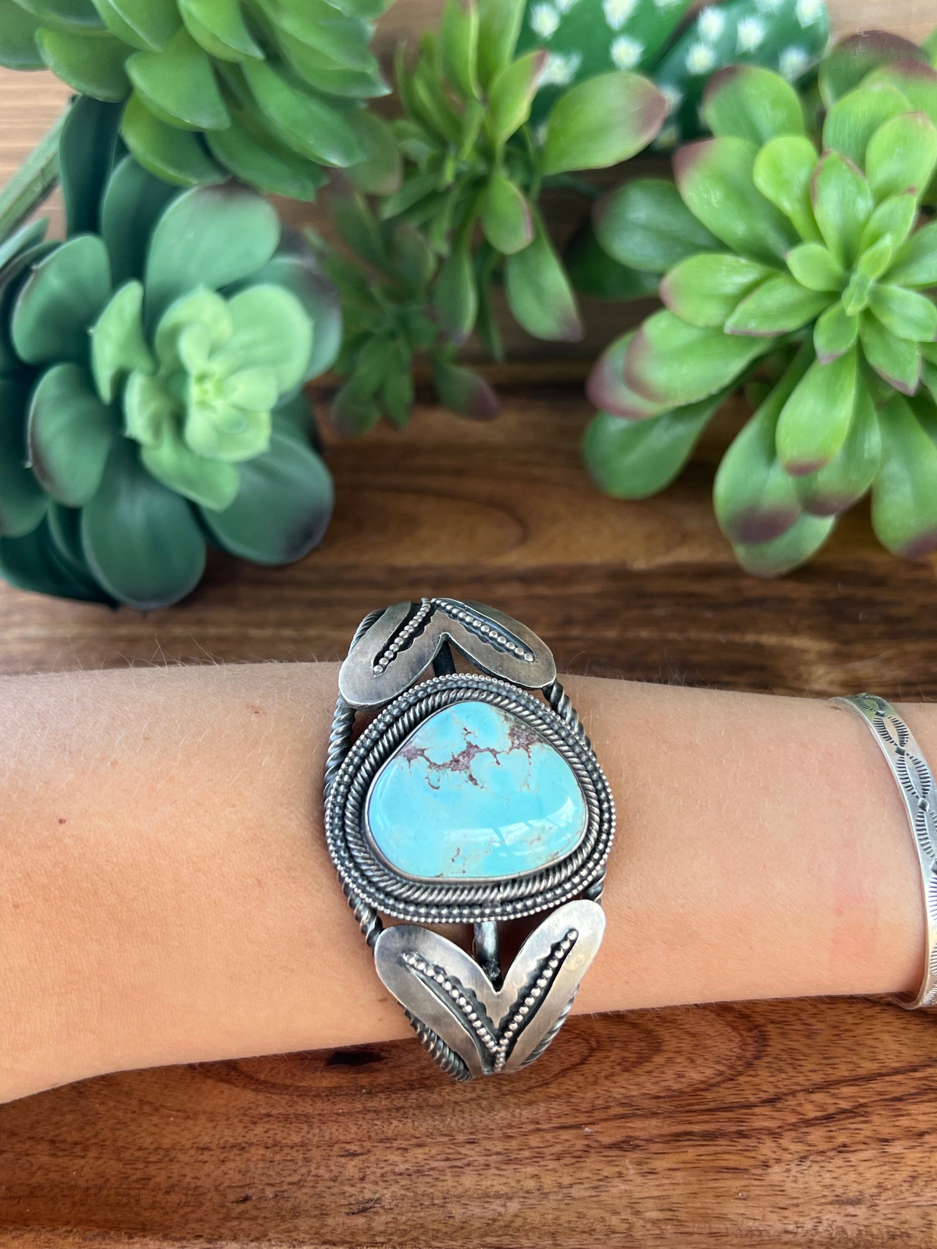 Bob Becenti Golden Hill’s Turquoise & Sterling Silver Cuff Bracelet