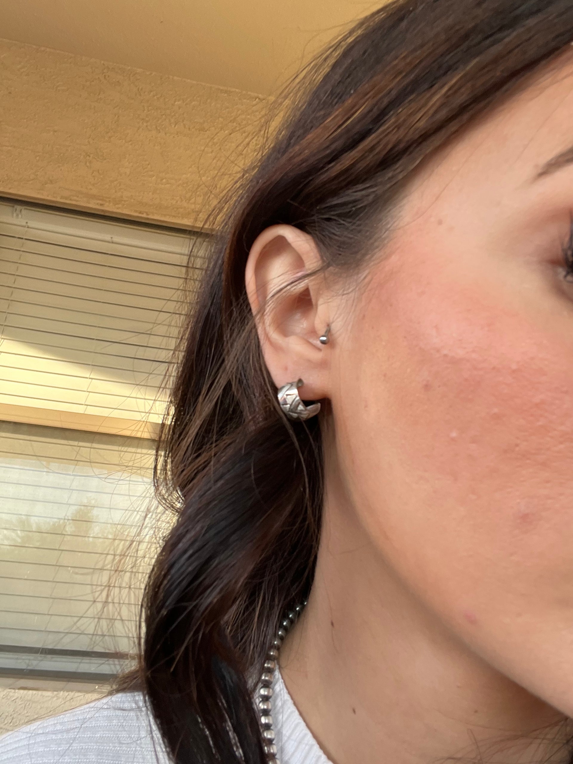 Navajo Made Sterling Silver Post Earrings