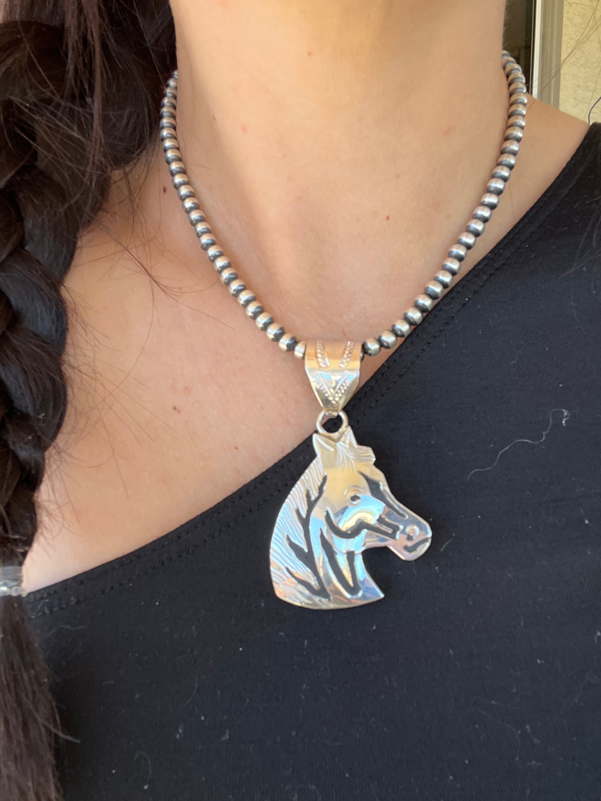 Alonzo Mariano Sterling Silver Horse Head Pendant