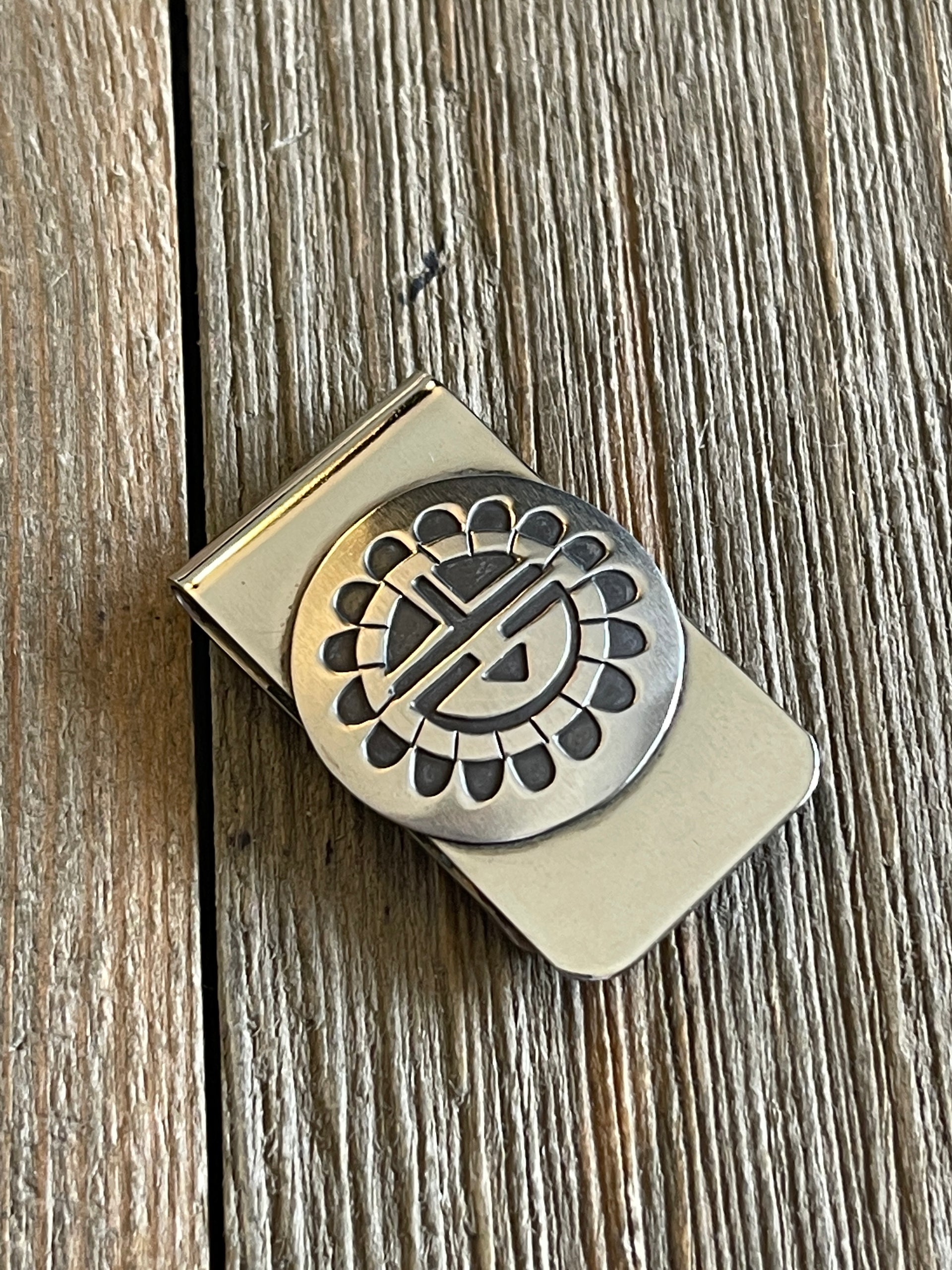 Stanley Gene Sterling Silver Sun Face Money Clip