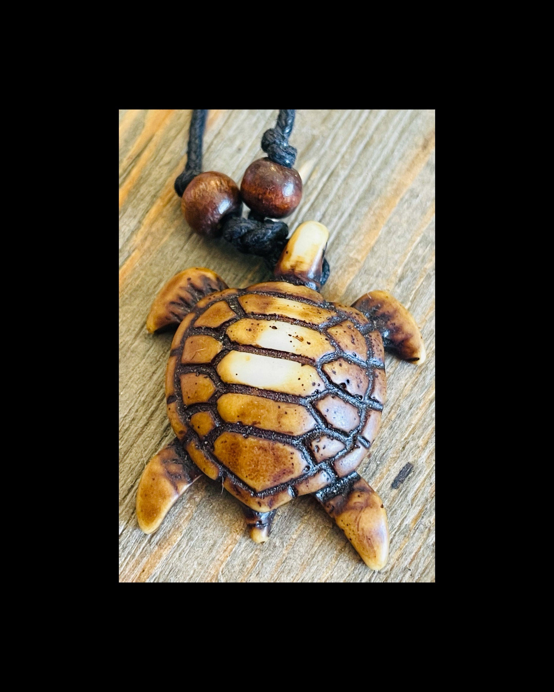 Handmade Wooden Turtle Pendant