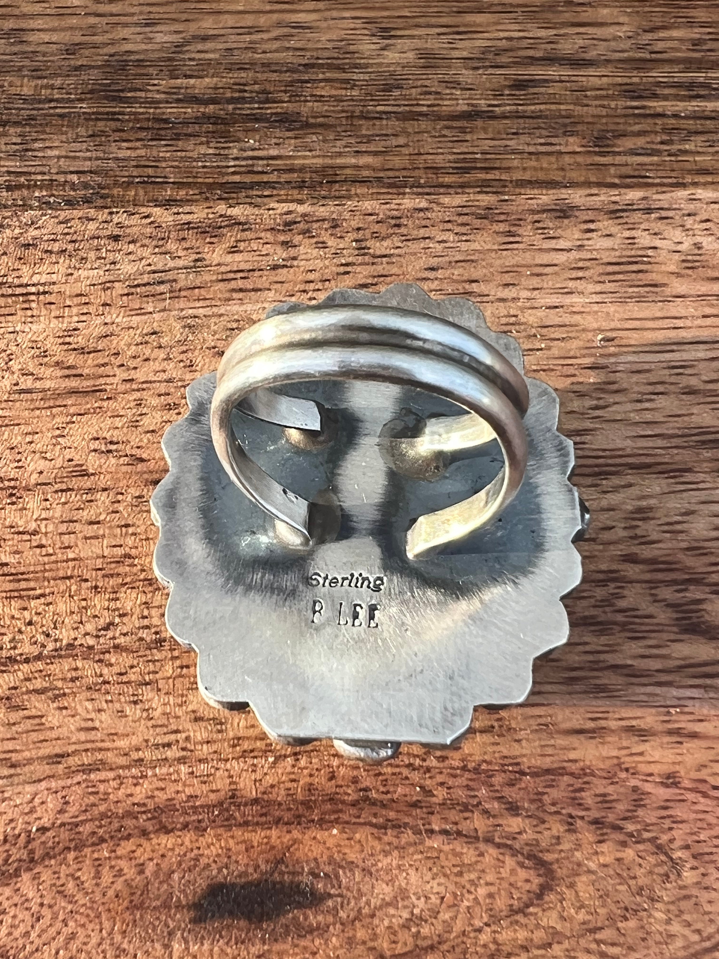Betta Lee White Buffalo & Sterling Silver Ring Size 8