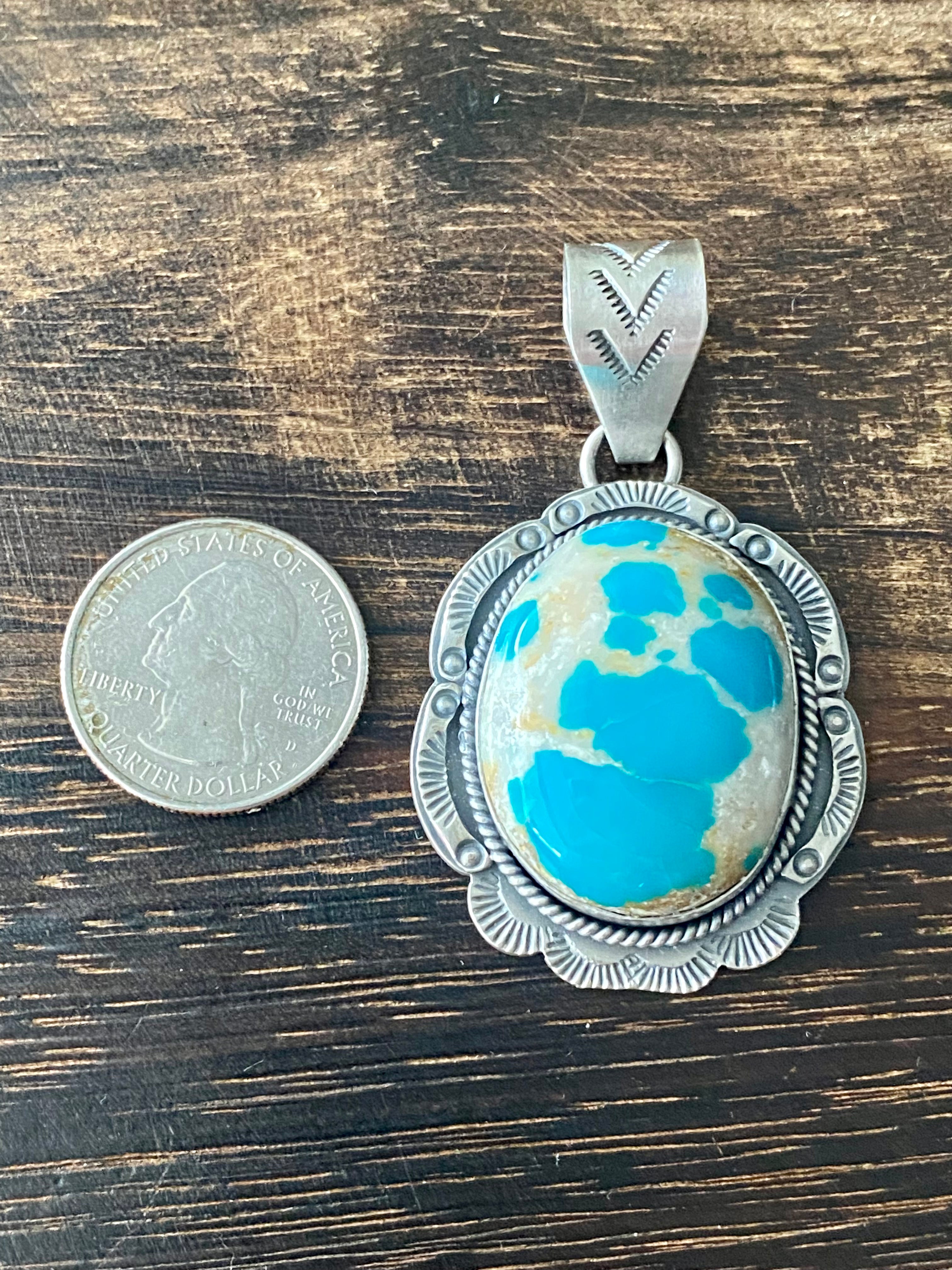 Greg Perry Kingman Turquoise & Sterling Silver Pendant