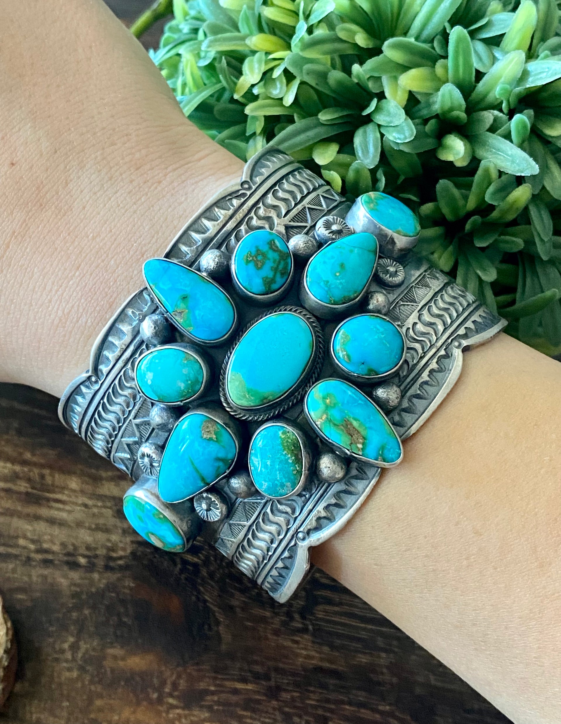 Telly John Sonoran Rose Turquoise & Sterling Silver Cuff Bracelet