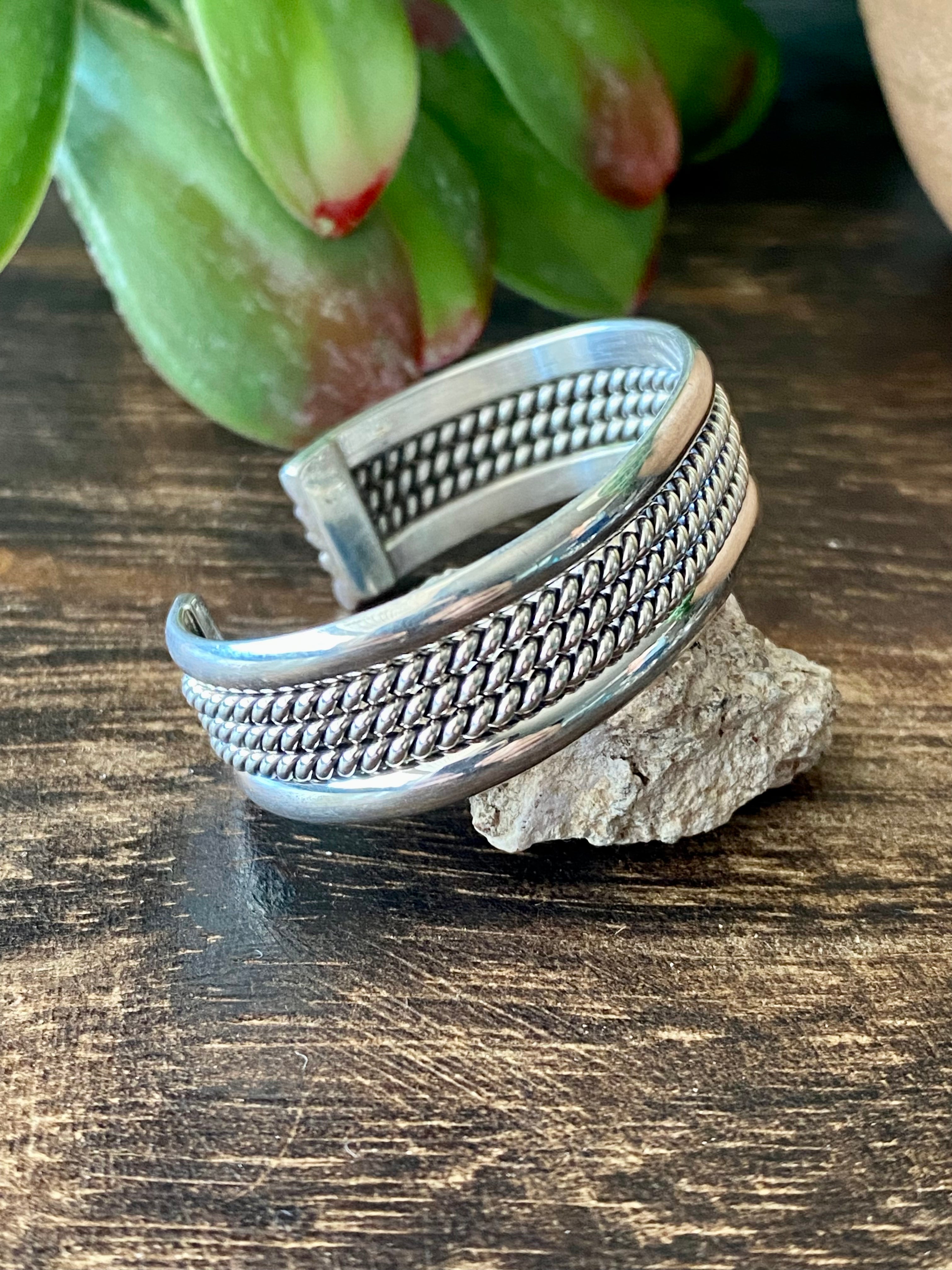 Navajo Made Sterling Silver Baby Cuff Bracelet