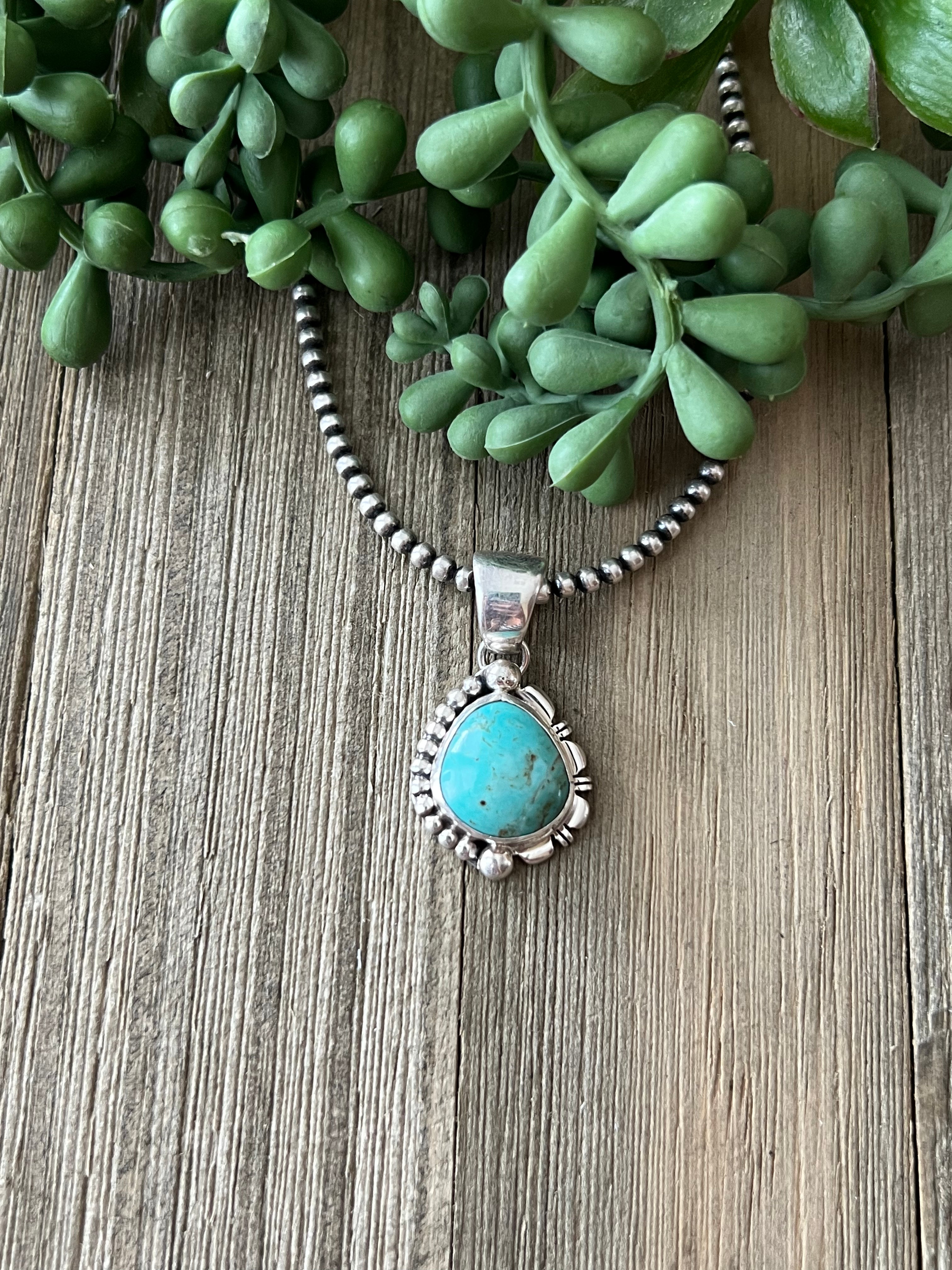 Larry Kaye Kingman Turquoise & Sterling Silver Pendant