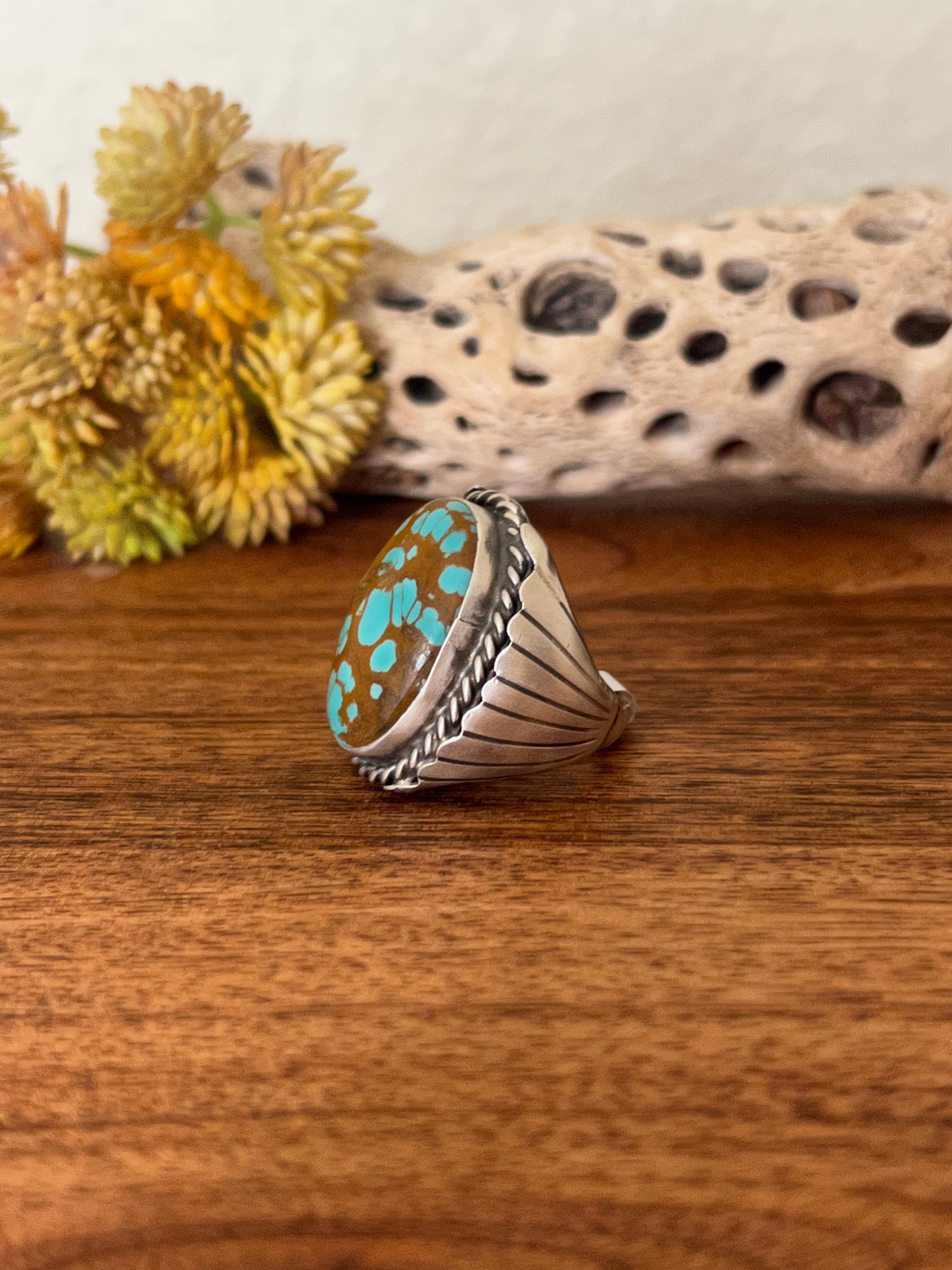 Betta Lee Royston Turquoise & Sterling Silver Ring Size 9