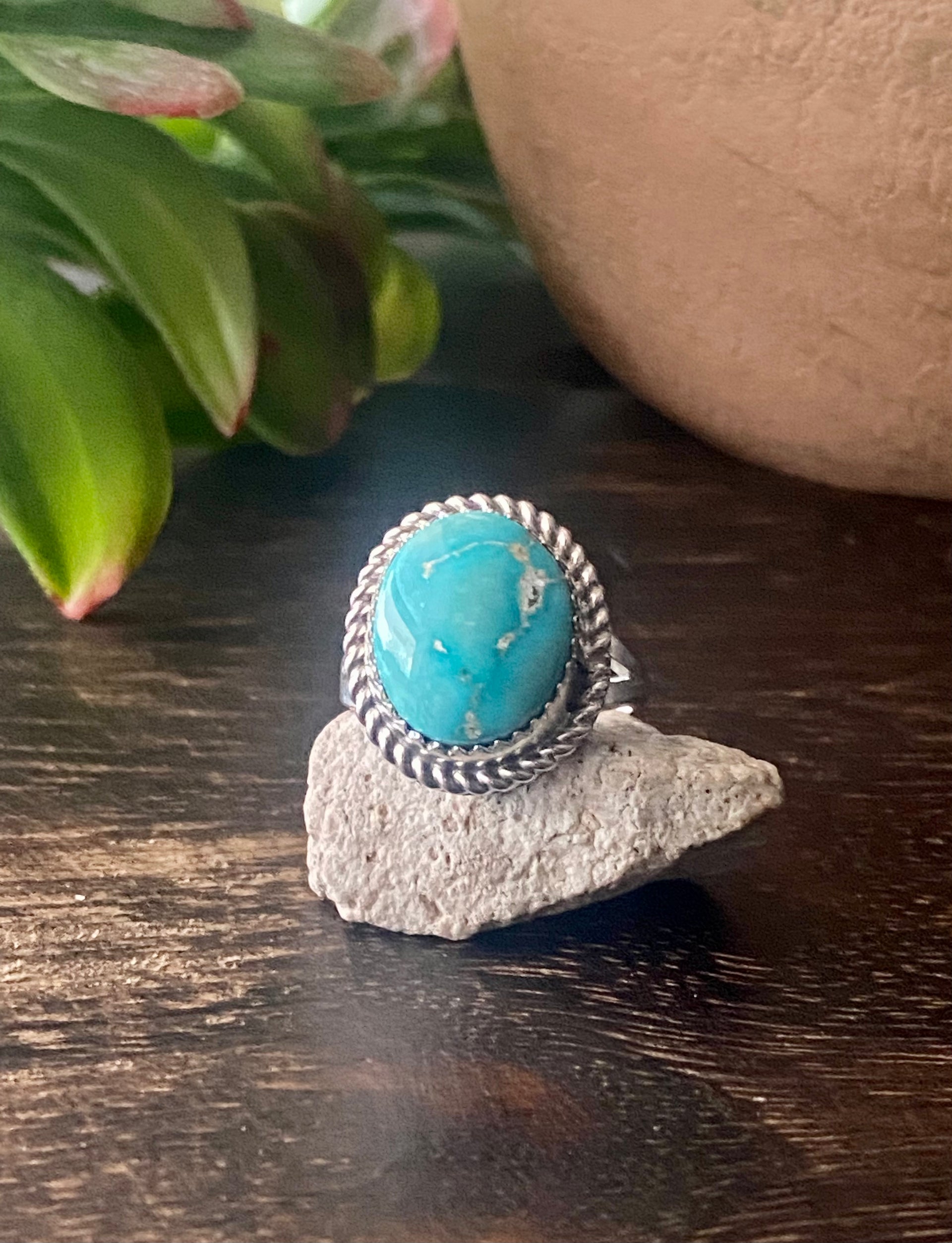 Reda Galvan South Hill Turquoise & Sterling Silver Ring Size 6
