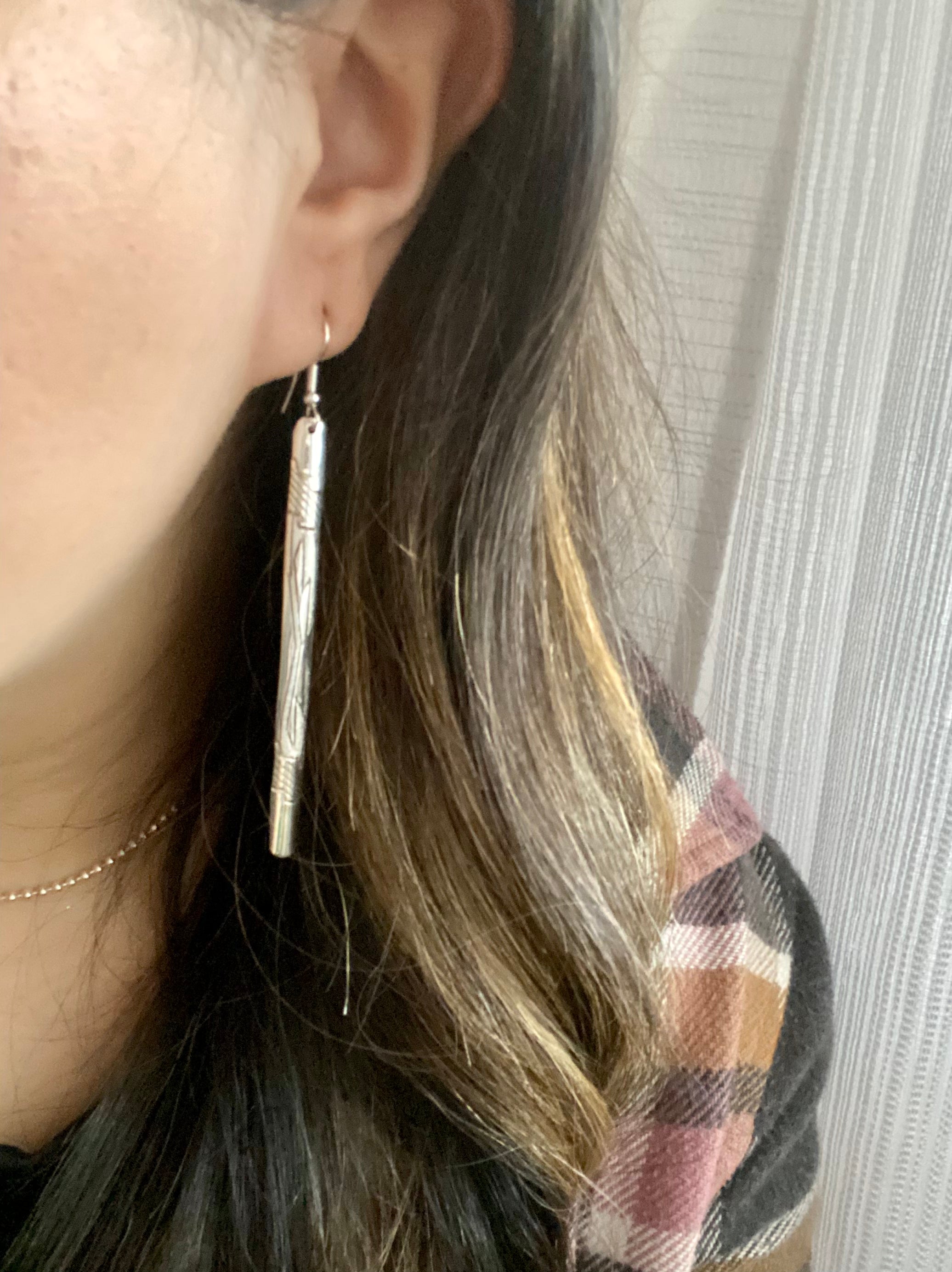 Navajo Made Sterling Silver Dangle Earrings