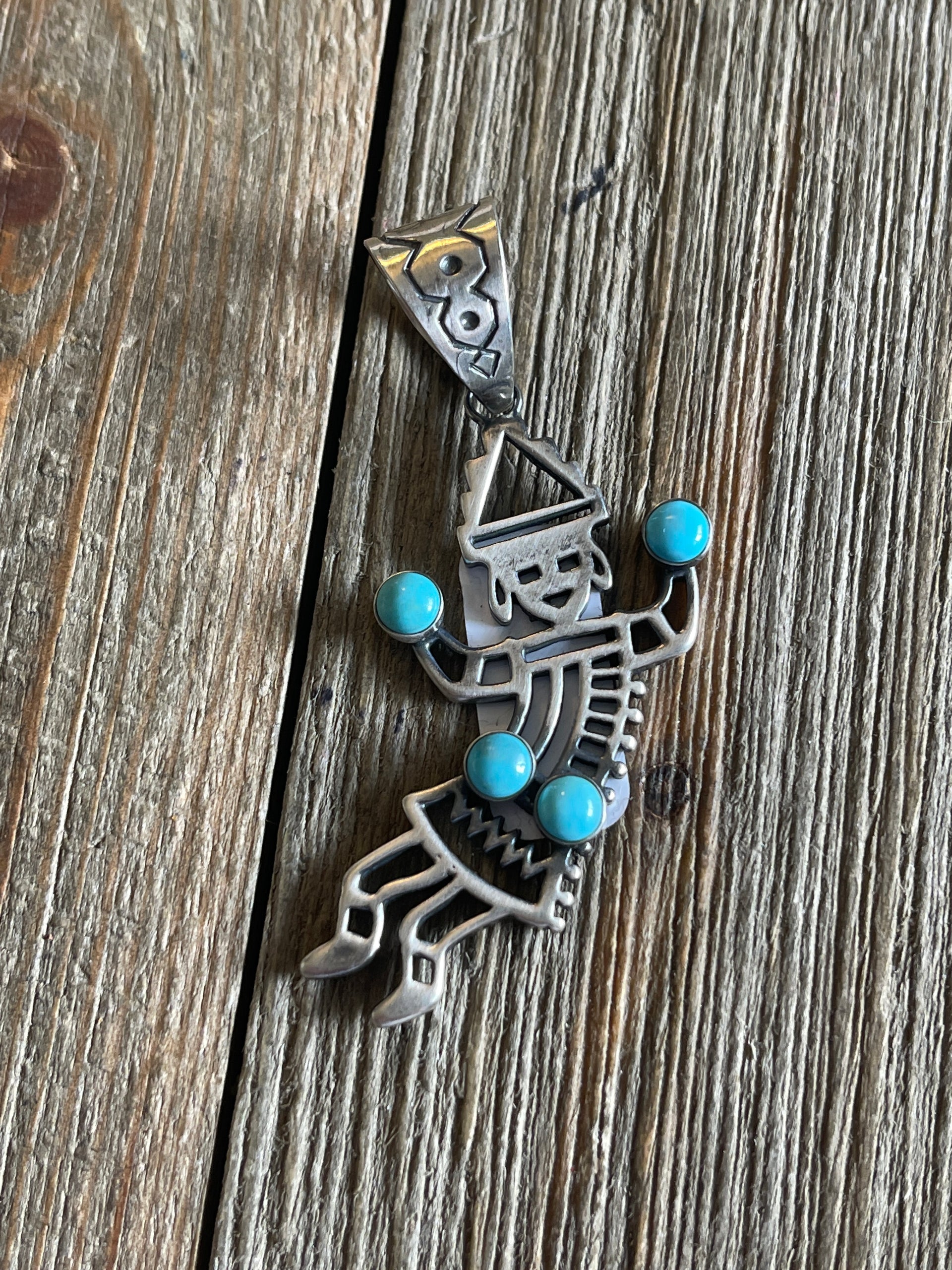 Tony Yazzie Kingman Turquoise Sterling Silver Pendant