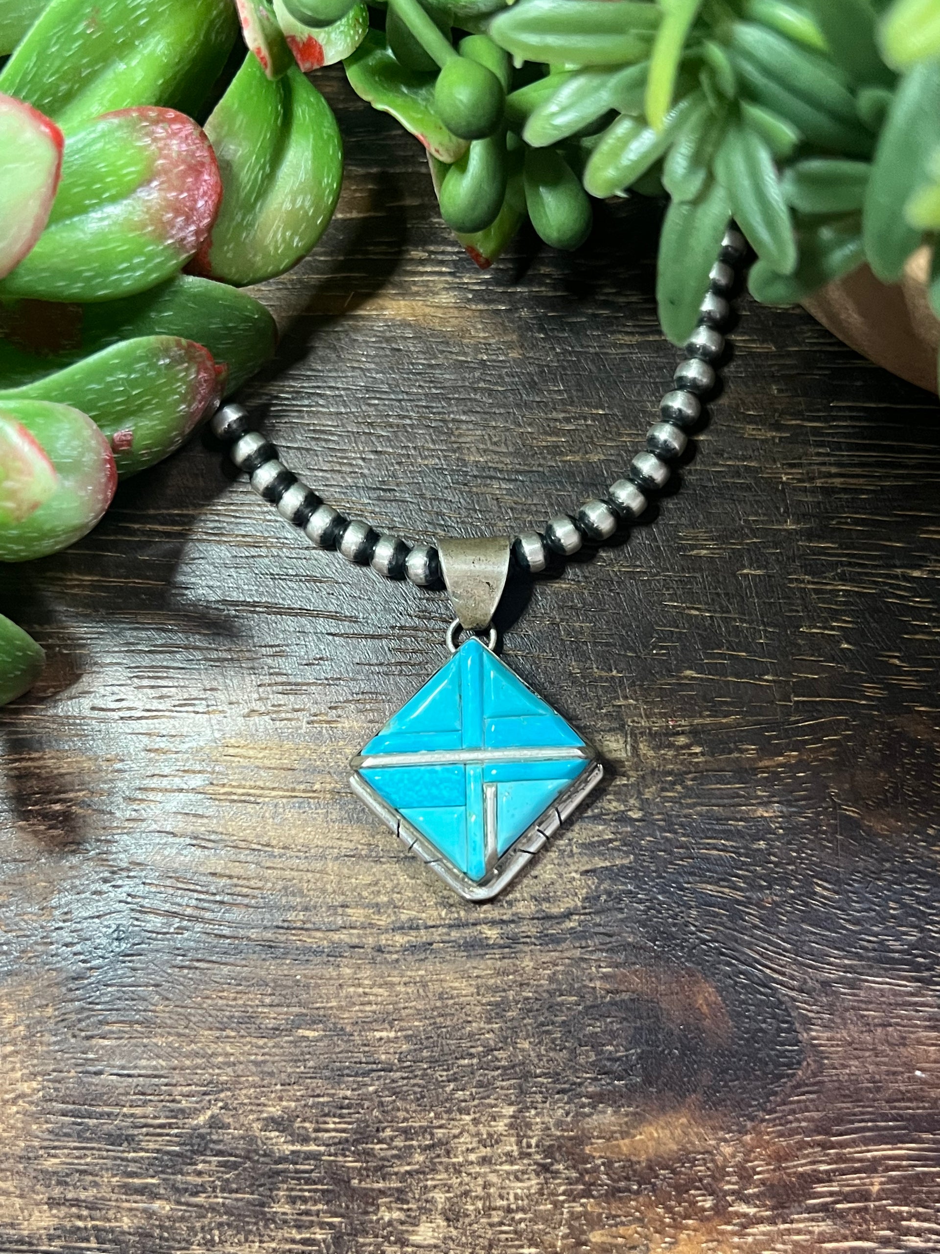 Wilson Dawes Kingman Turquoise & Sterling Silver Pendant