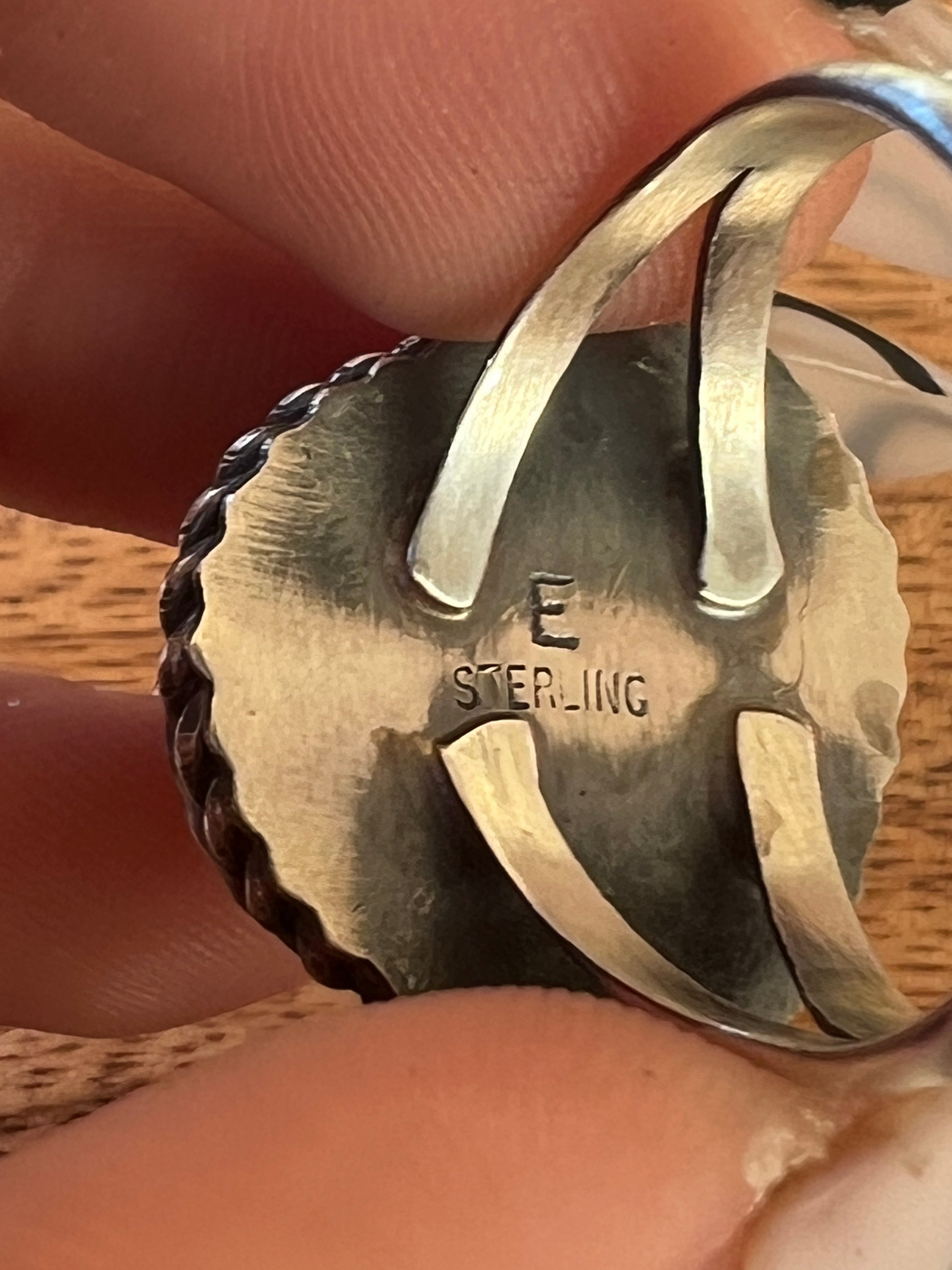 Eli Skeets Kingman Turquoise & Sterling Silver Ring Size 9
