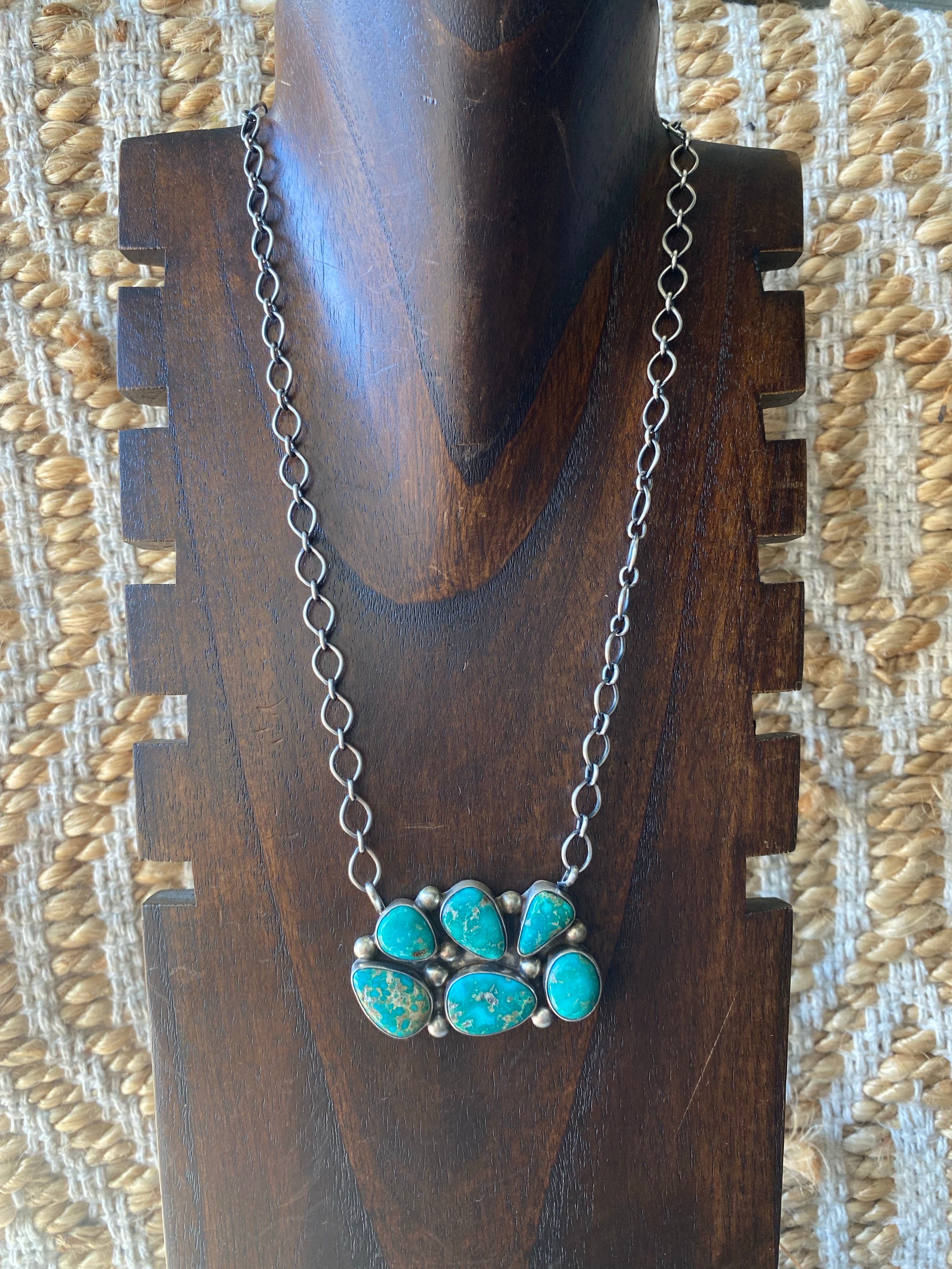 Kathleen Chavez Sonoran Mountain Turquoise & Sterling Silver Bar Necklace