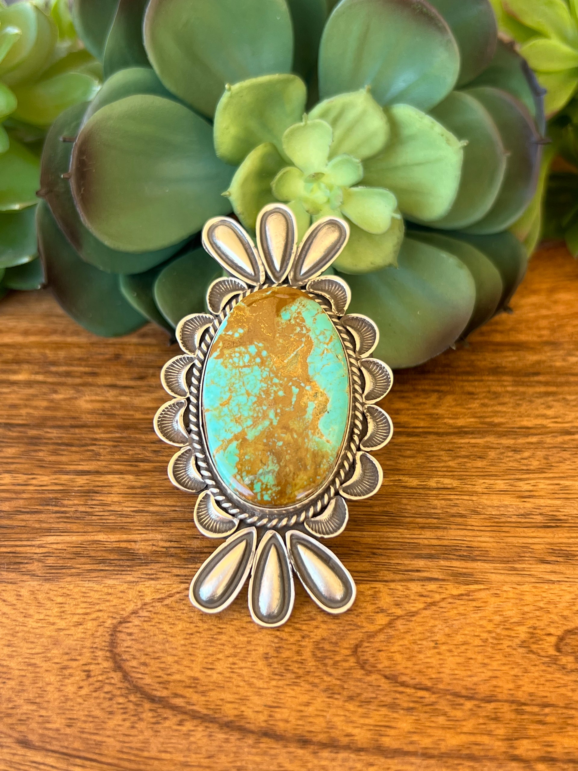 Alex Sanchez Kings Manassa Turquoise& Sterling Silver Ring Size 8.75