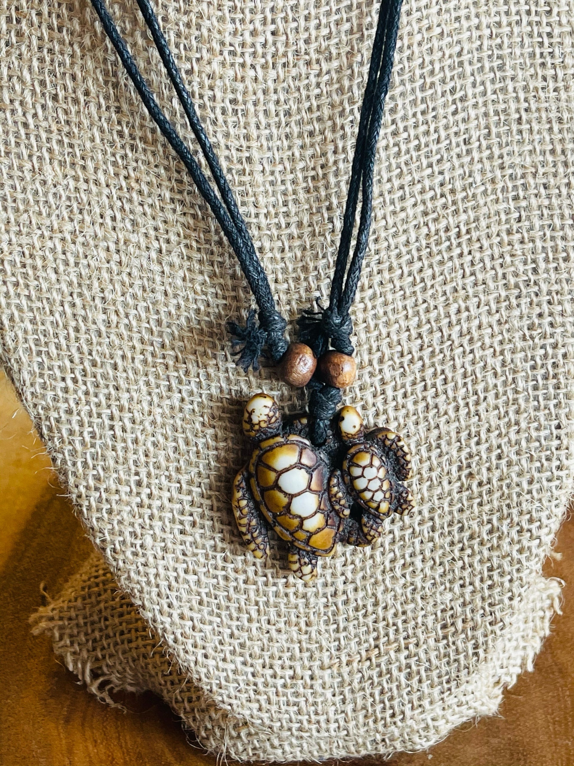 Handmade Wooden Turtle Necklace