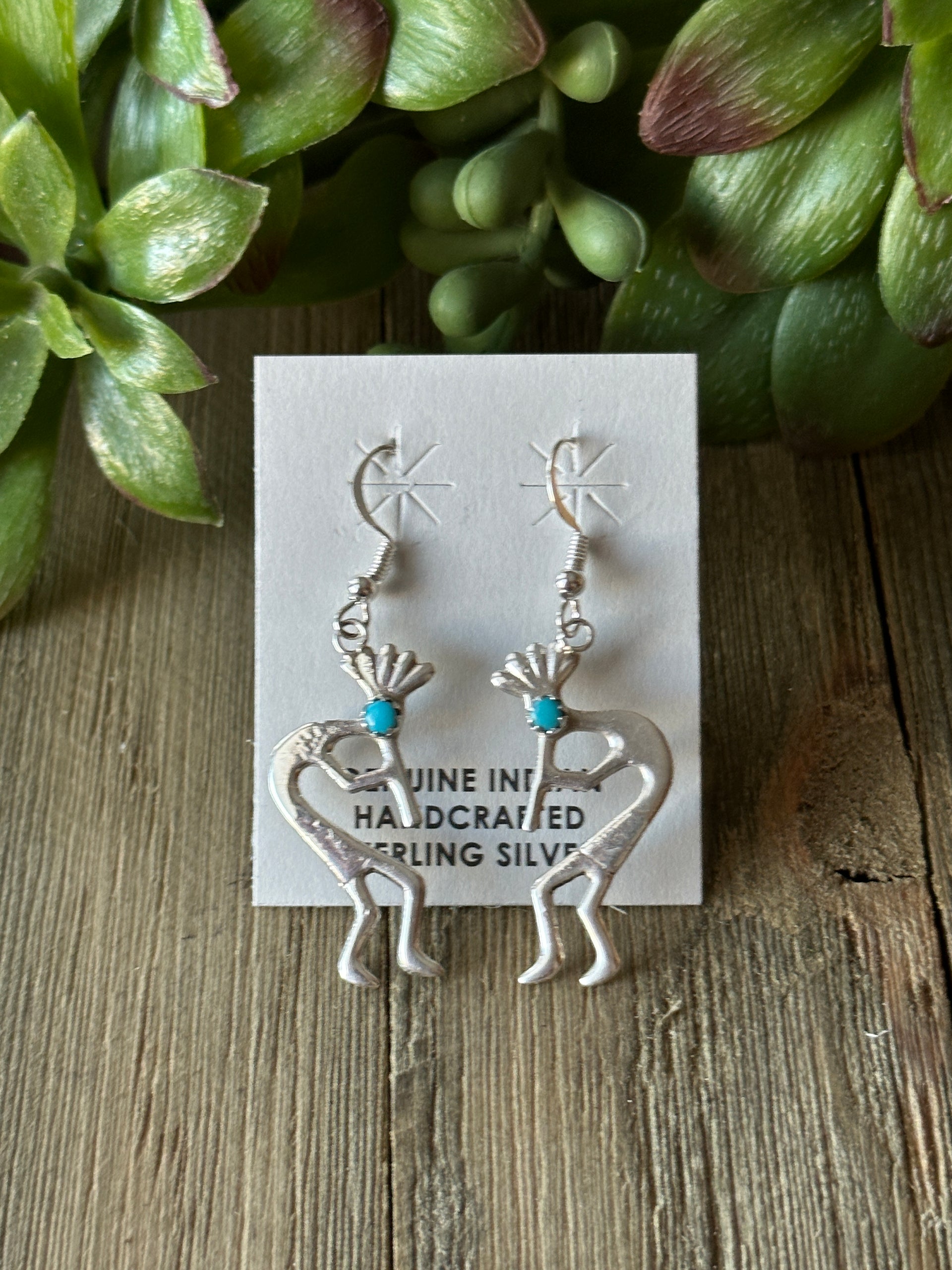 Navajo Made Sterling Silver & Sterling Silver Dangle Earrings