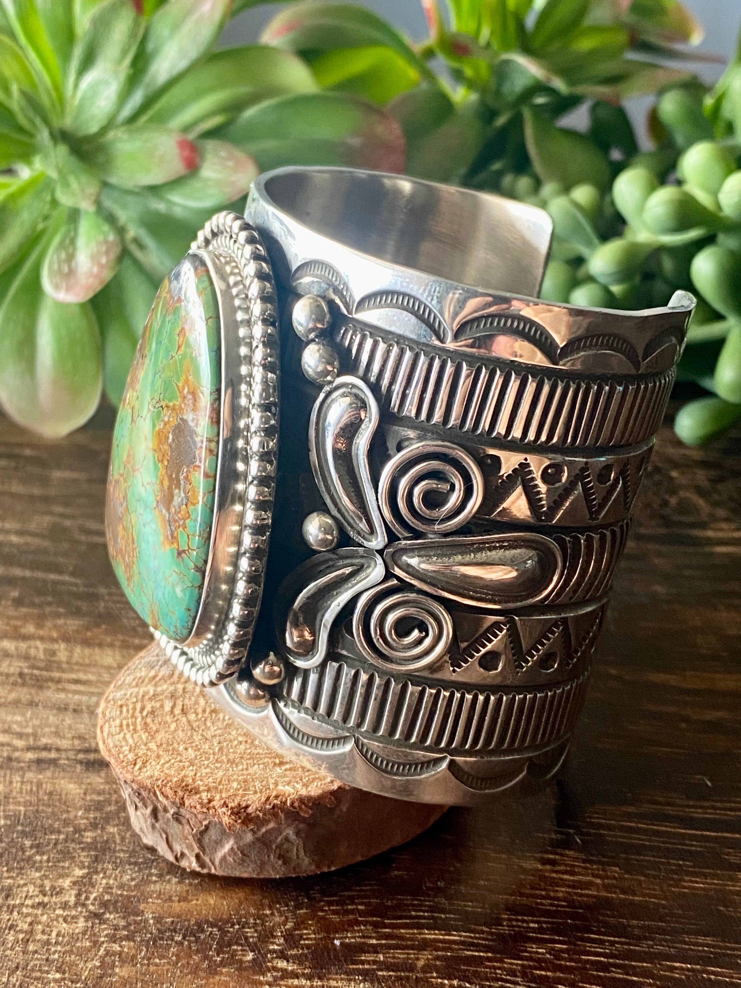 Alex Sanchez Blackjack Turquoise & Sterling Silver Mega Cuff Bracelet