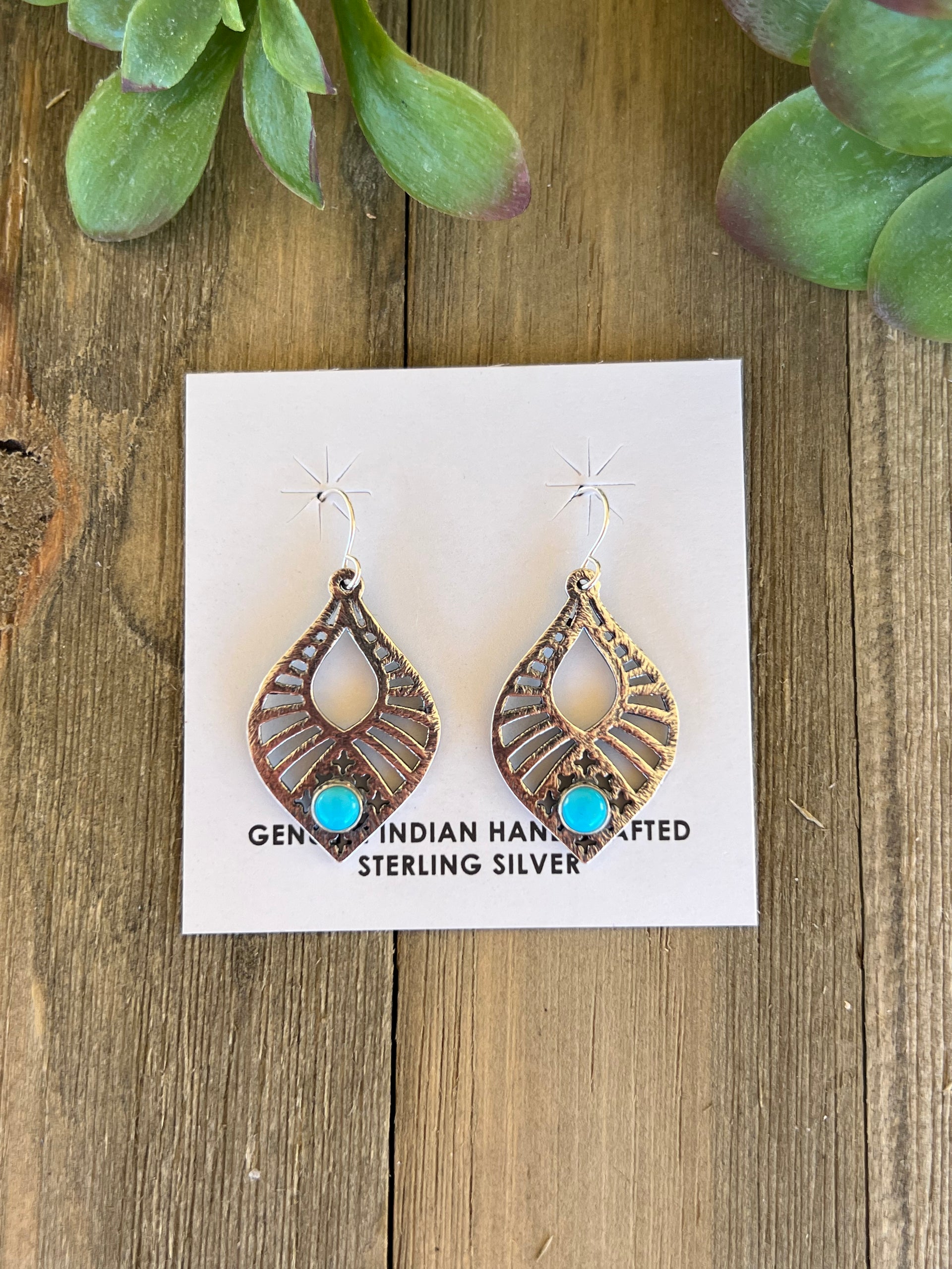 Harold Joe Kingman Turquoise & Sterling Silver Dangle Earrings