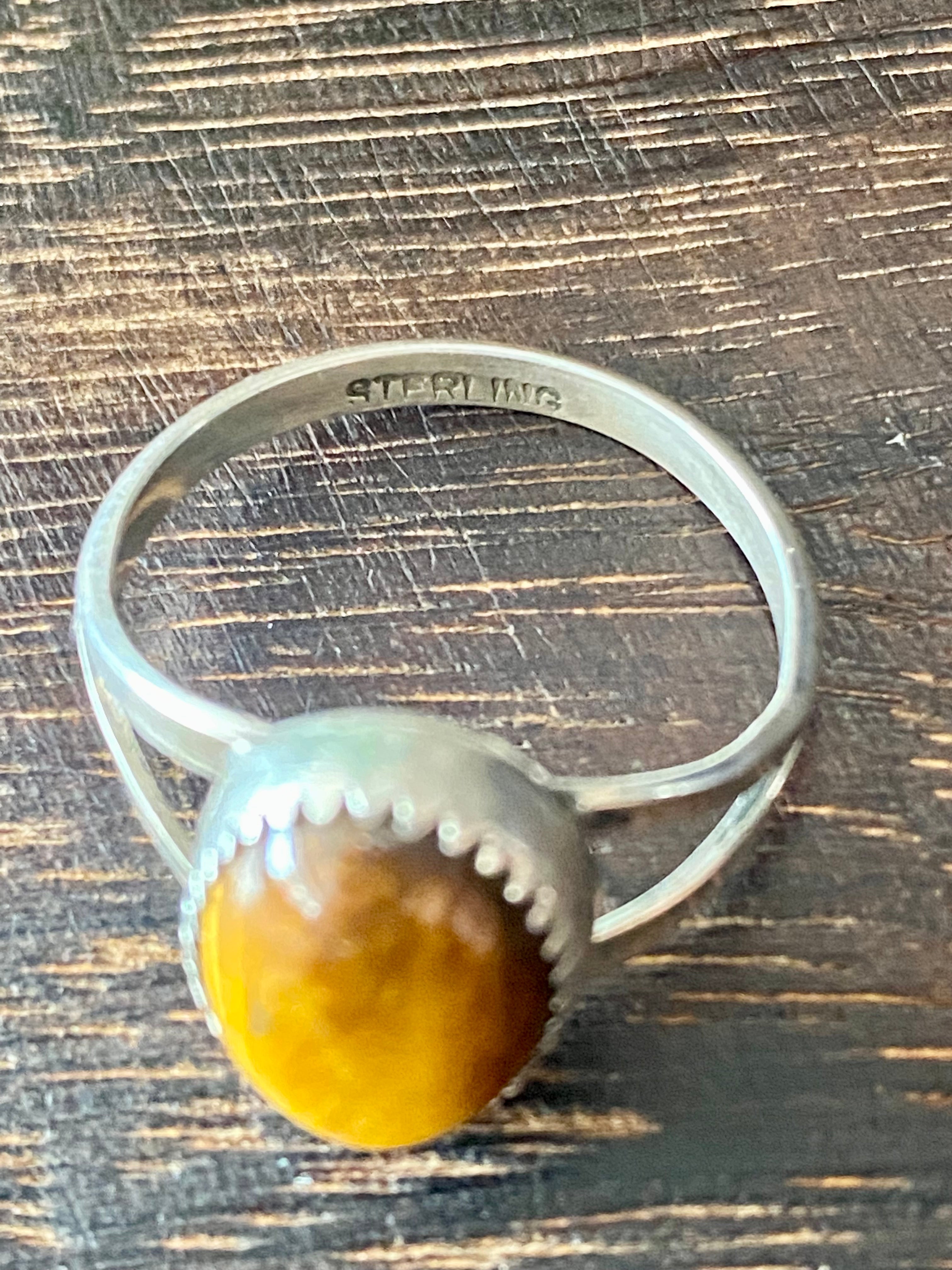 Emerson Martinez Tigers Eye & Sterling Silver Ring Size 9.75