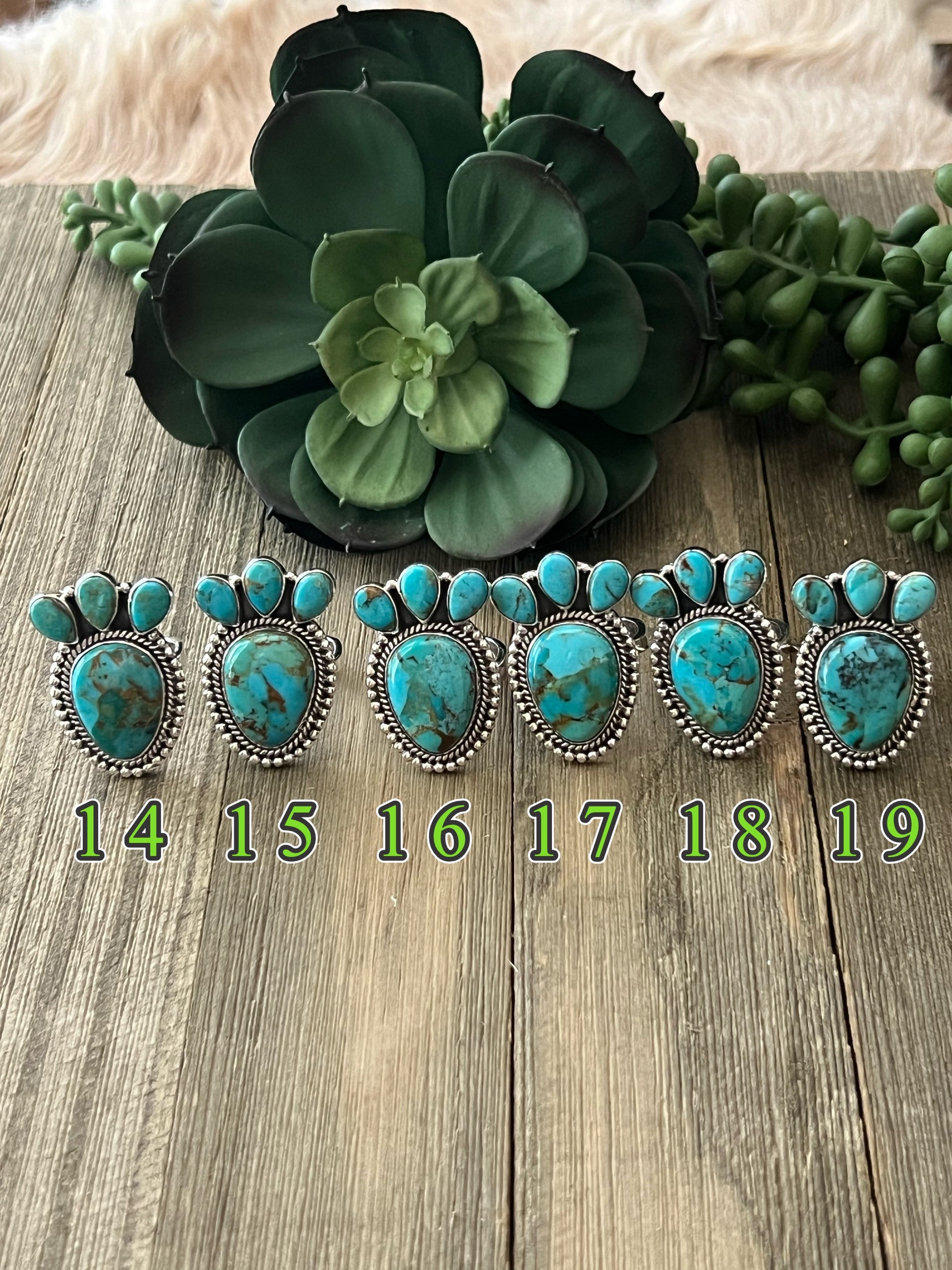 Southwest Kingman Turquoise & Sterling Silver Adjustable Ring