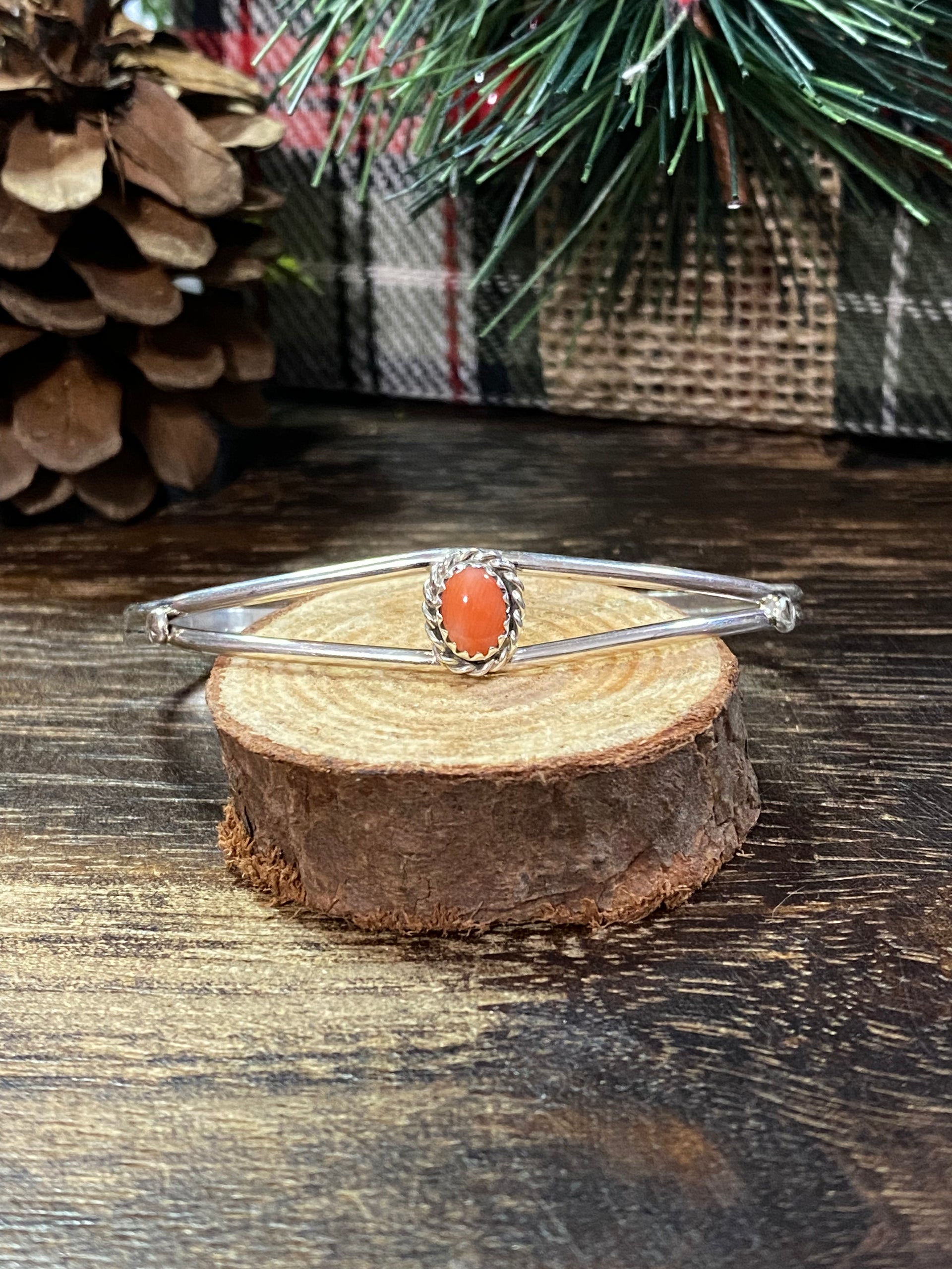 Navajo Made Spiny Oys & Sterling Silver Cuff Bracelet