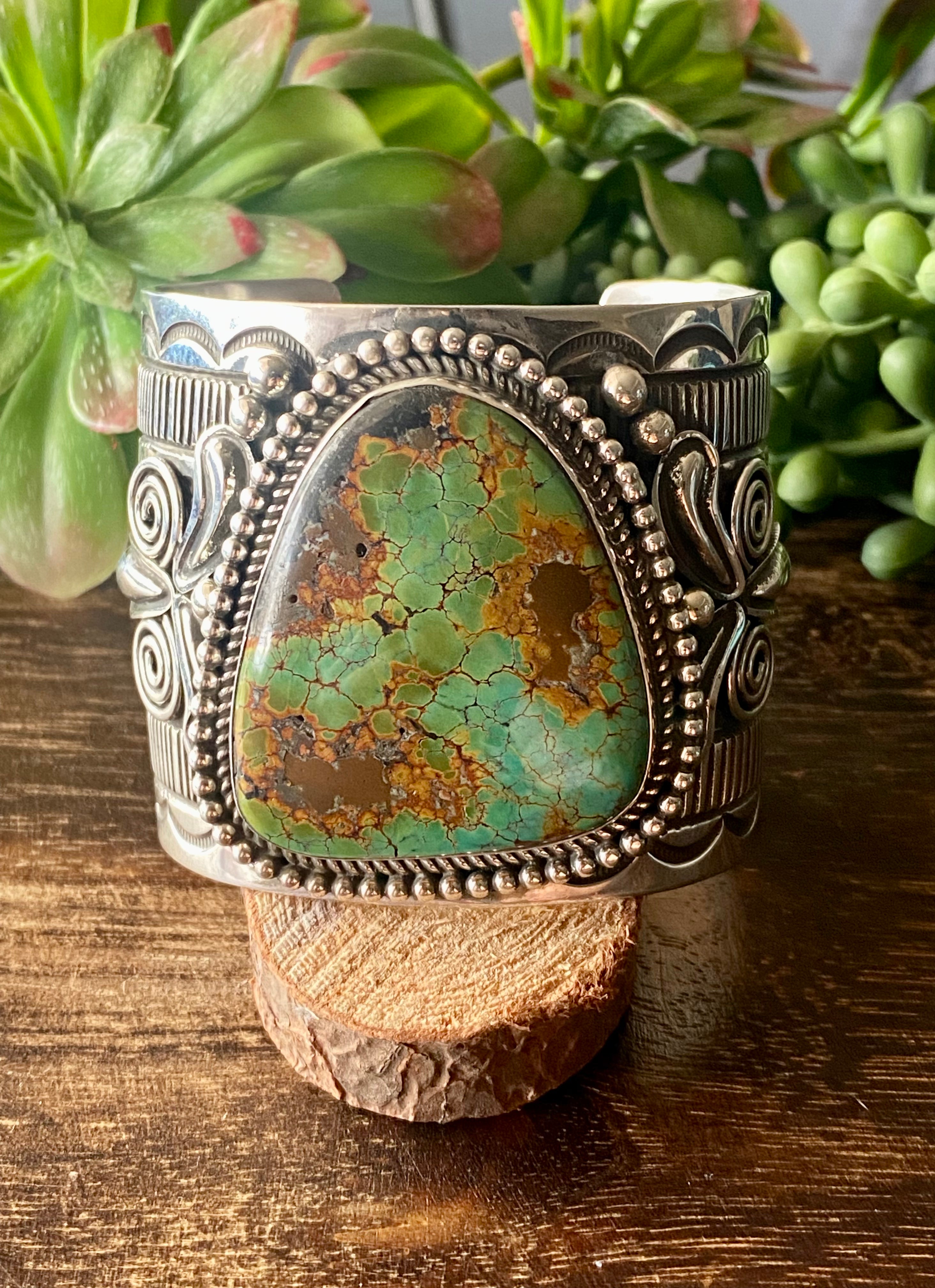 Alex Sanchez Blackjack Turquoise & Sterling Silver Mega Cuff Bracelet