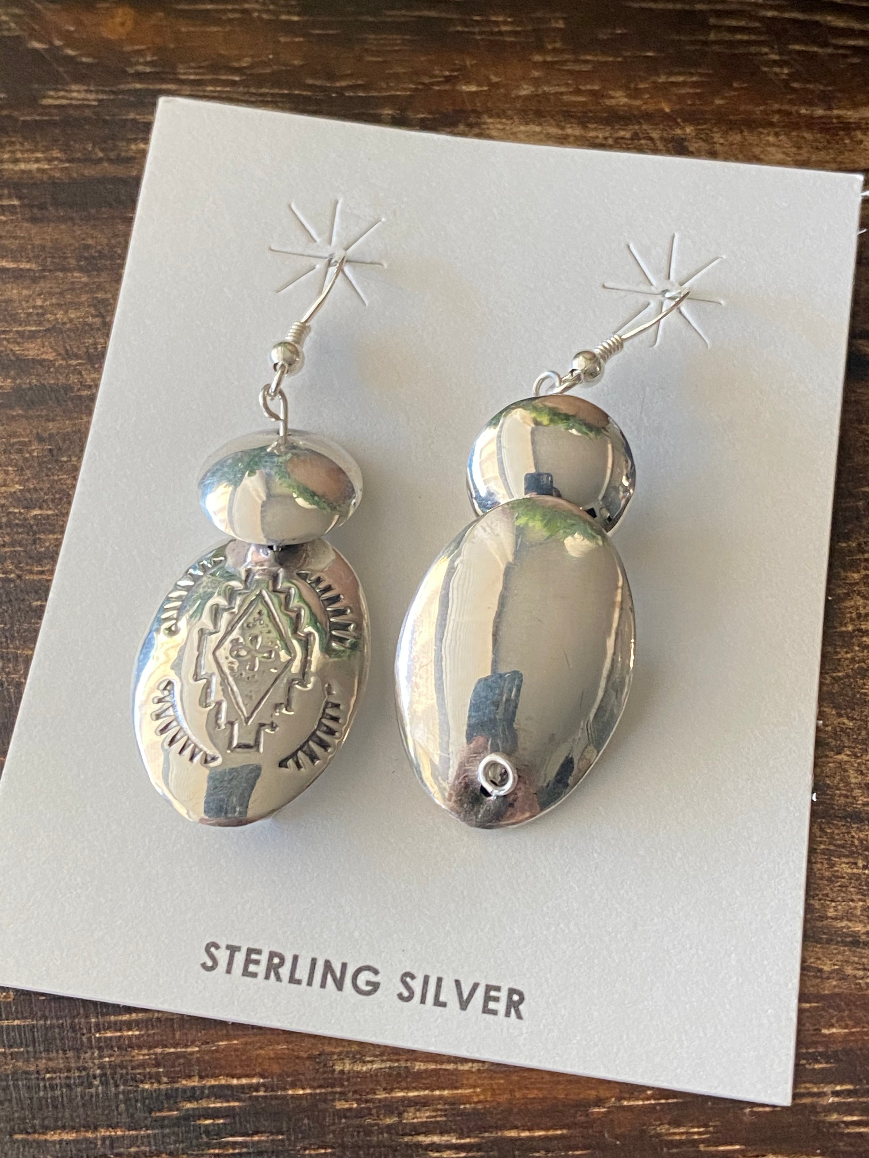 Navajo Made Sterling Silver Dangle Earrings