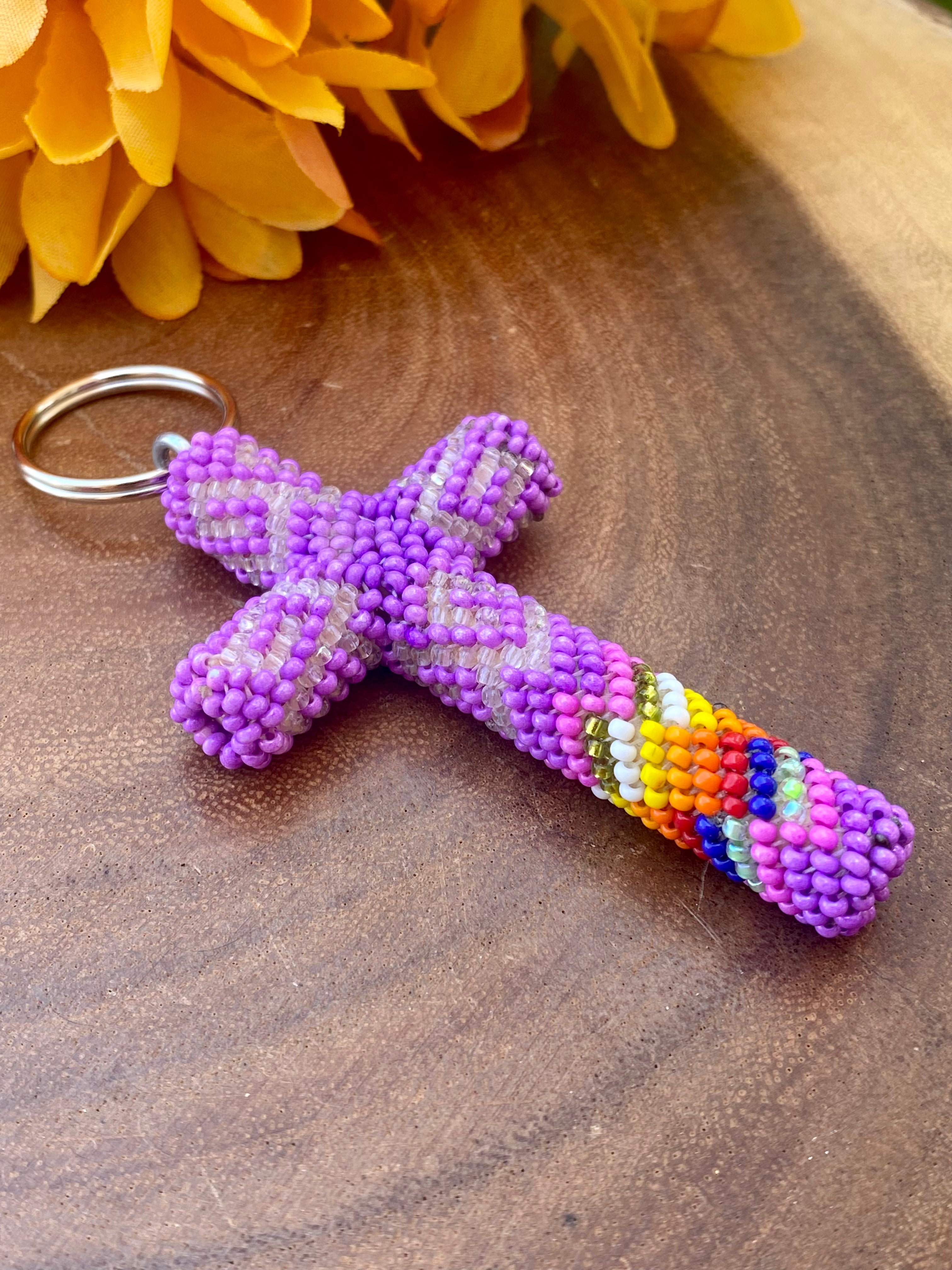 Keychain - beaded cross